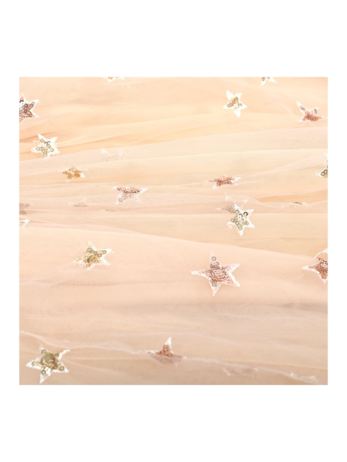 Girls Dress Peach Sequin Mermaid High Low Tulle Party Gown Fantasy Beach Formal Pageant - Beige Star
