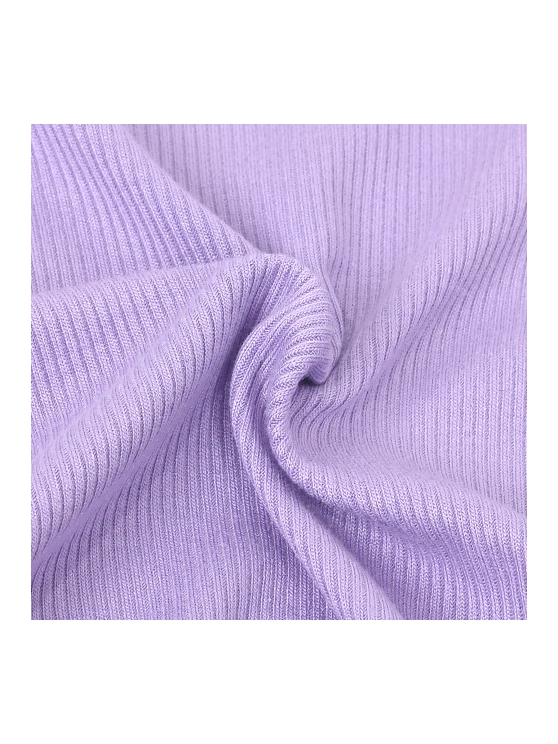 Girls Short Sleeve Tee T-Shirt Gray Butterfly Collar Cotton Purple