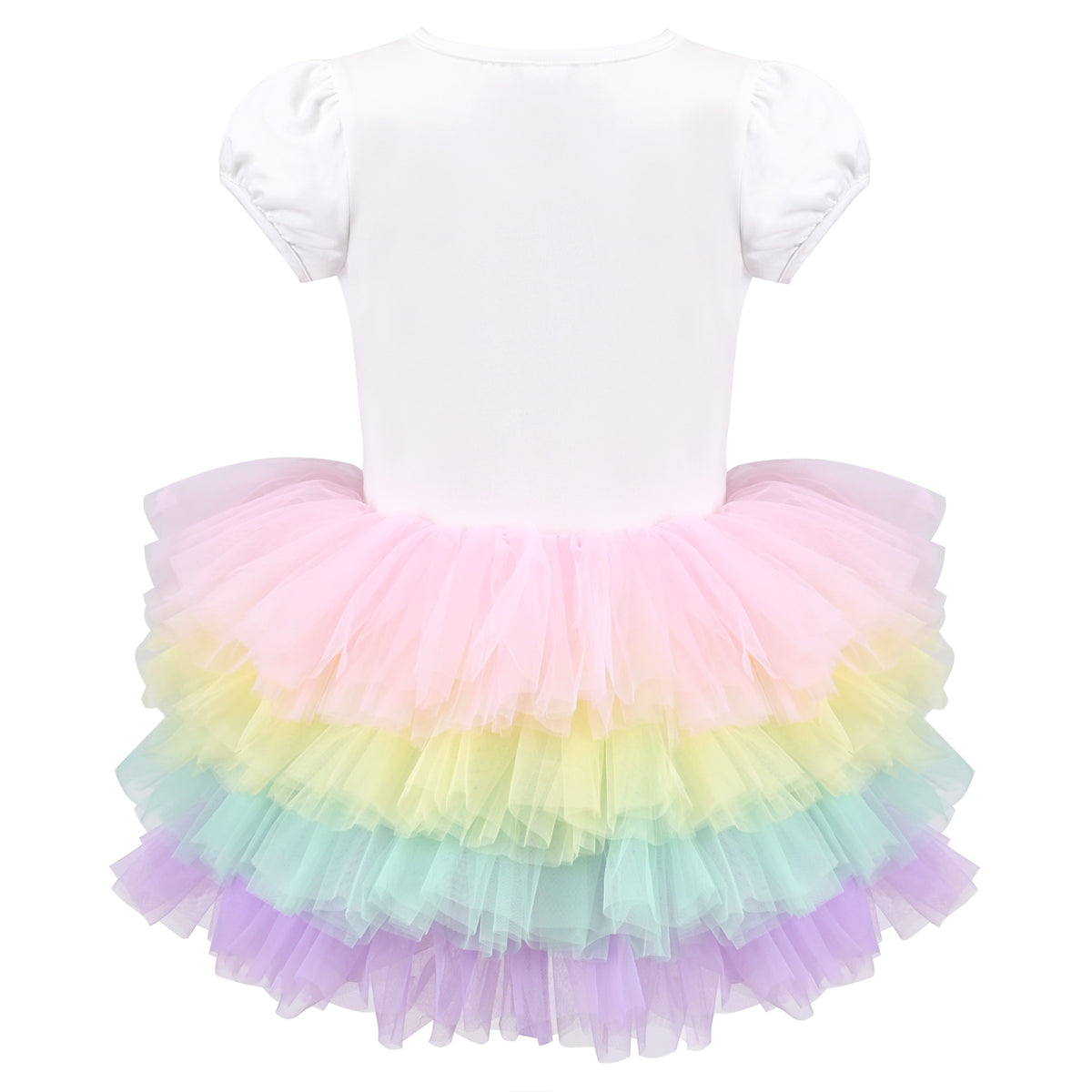 Girls Dress Purple Tutu Dancing Swan Ballet Sparkling Sequin - Rainbow Swan