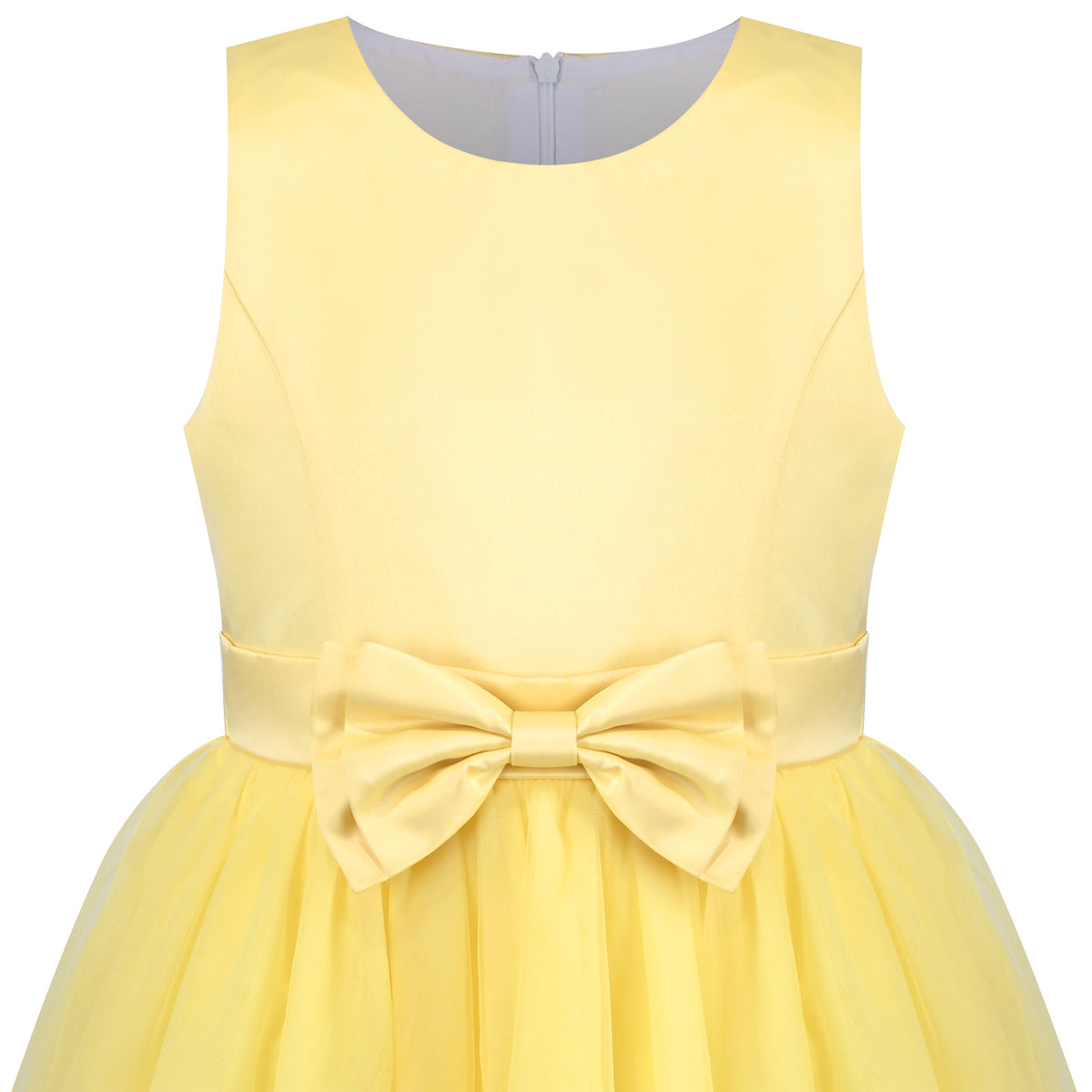 Girls Dress Sleeveless Burgundy Ball Gown Wedding Party Pageant - Yellow