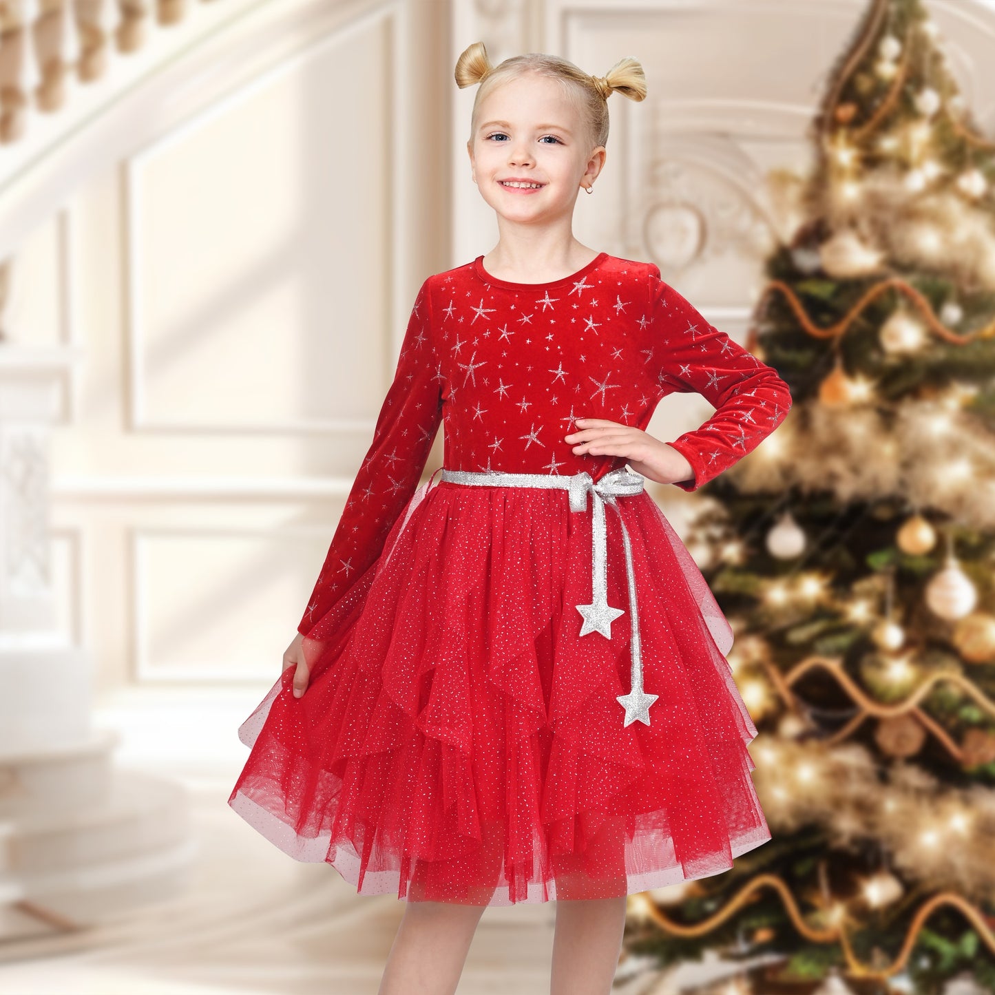 Girls Dress Black Heart Tulle Party Velvet Valentine's Day Party Red