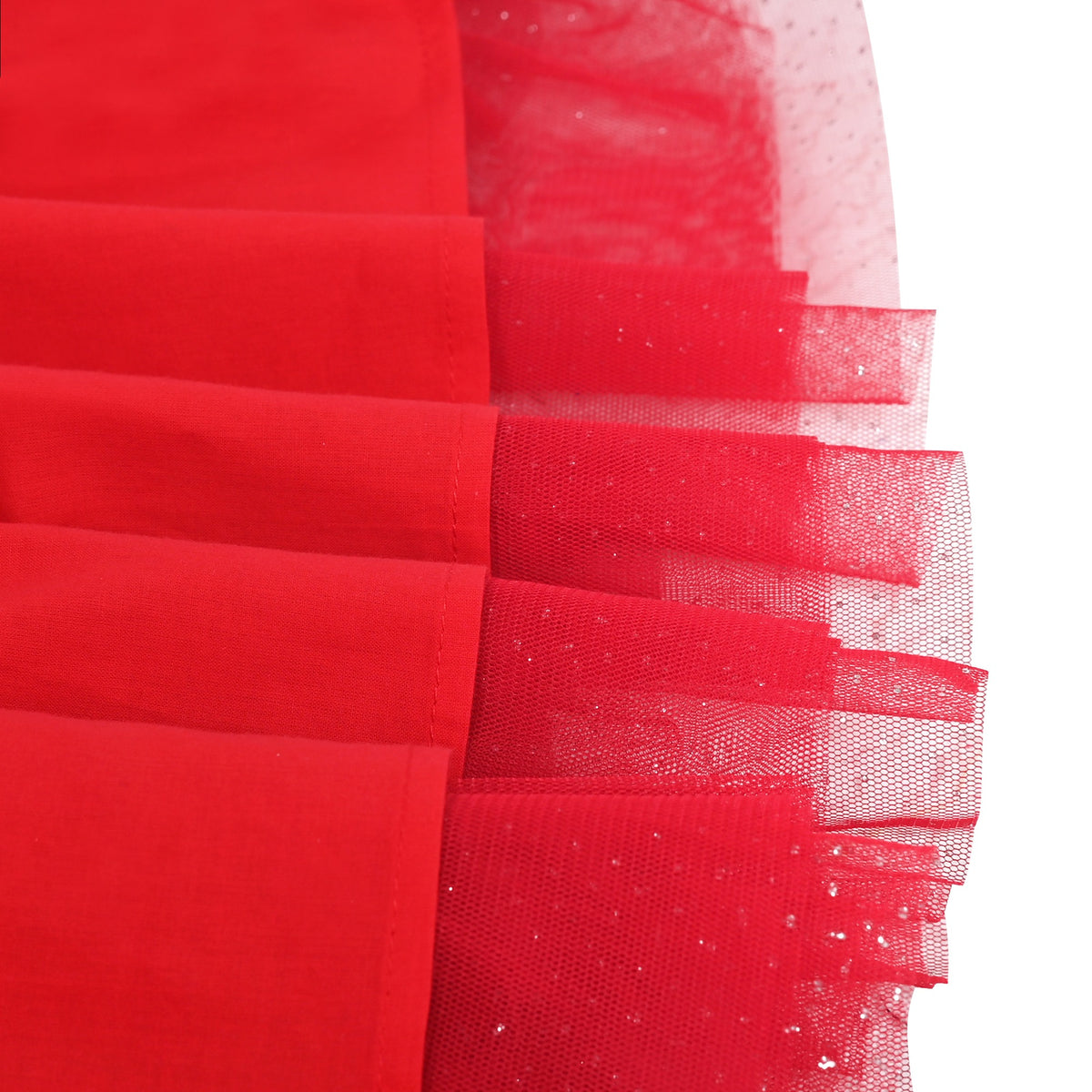 Girls Dress Black Heart Tulle Party Velvet Valentine's Day Party - Red Star