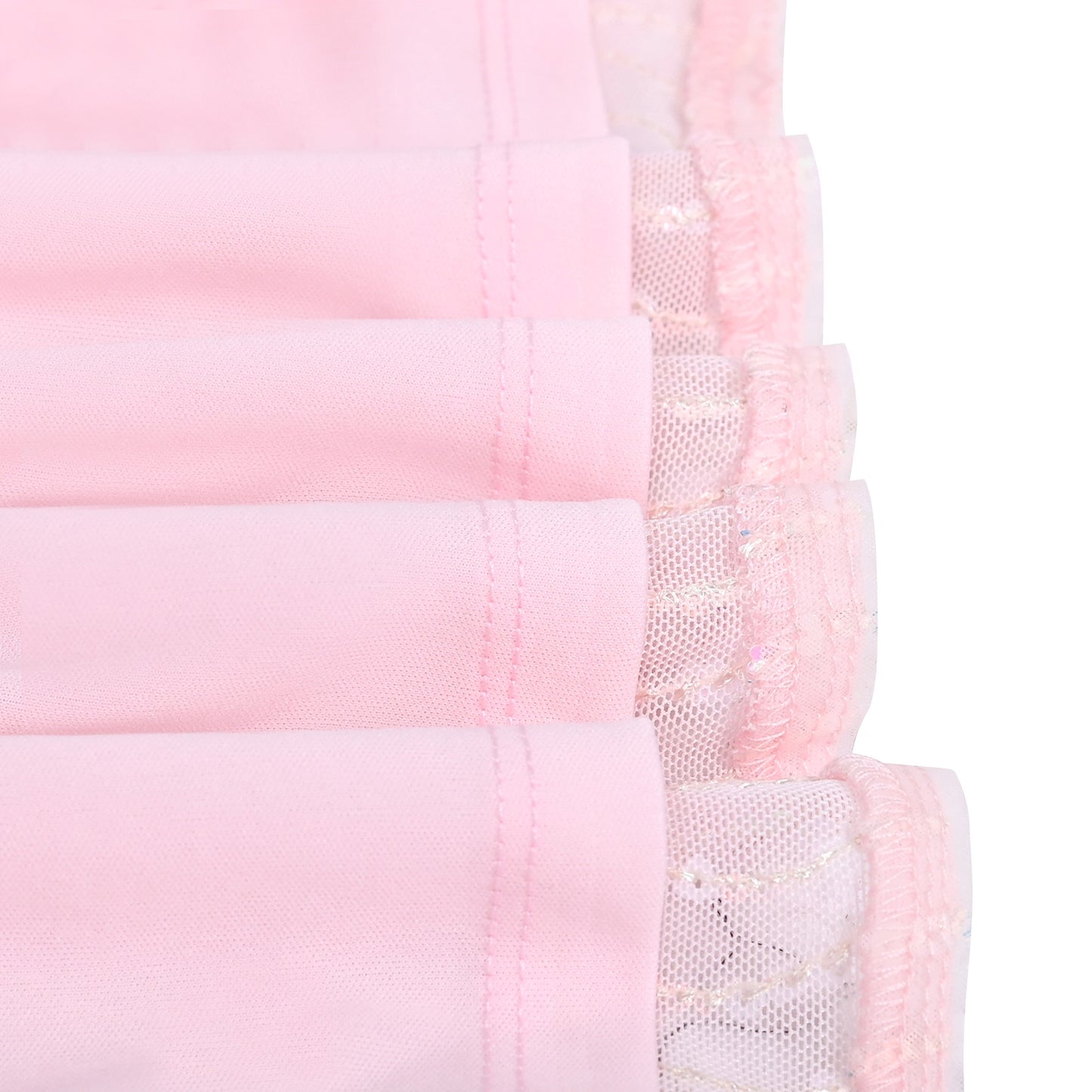 Girls Dress Pink Sequin Mesh Short Flutter Sleeve Keyhole Party Casual Pink