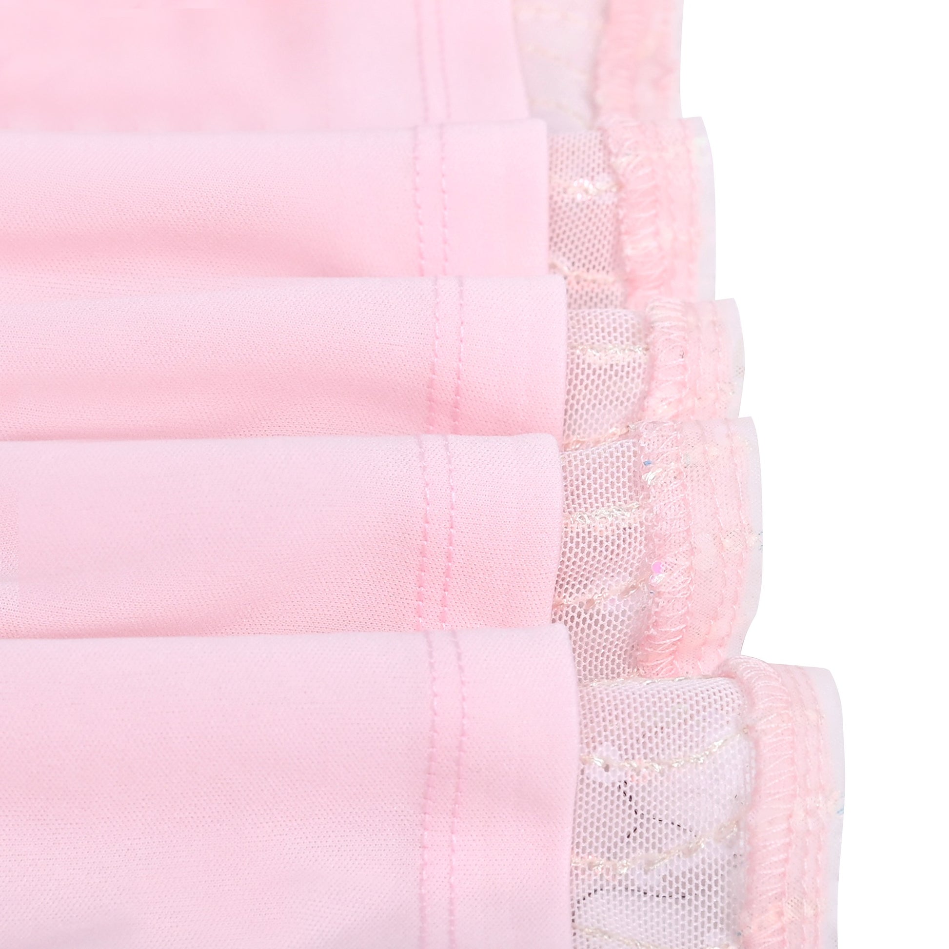 Girls Dress Pink Sequin Mesh Short Flutter Sleeve Keyhole Party Casual Pink