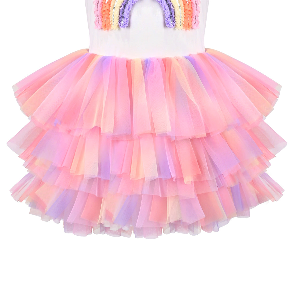 Girls Dress Purple Tutu Dancing Swan Ballet Sparkling Sequin - Rainbow Sequin