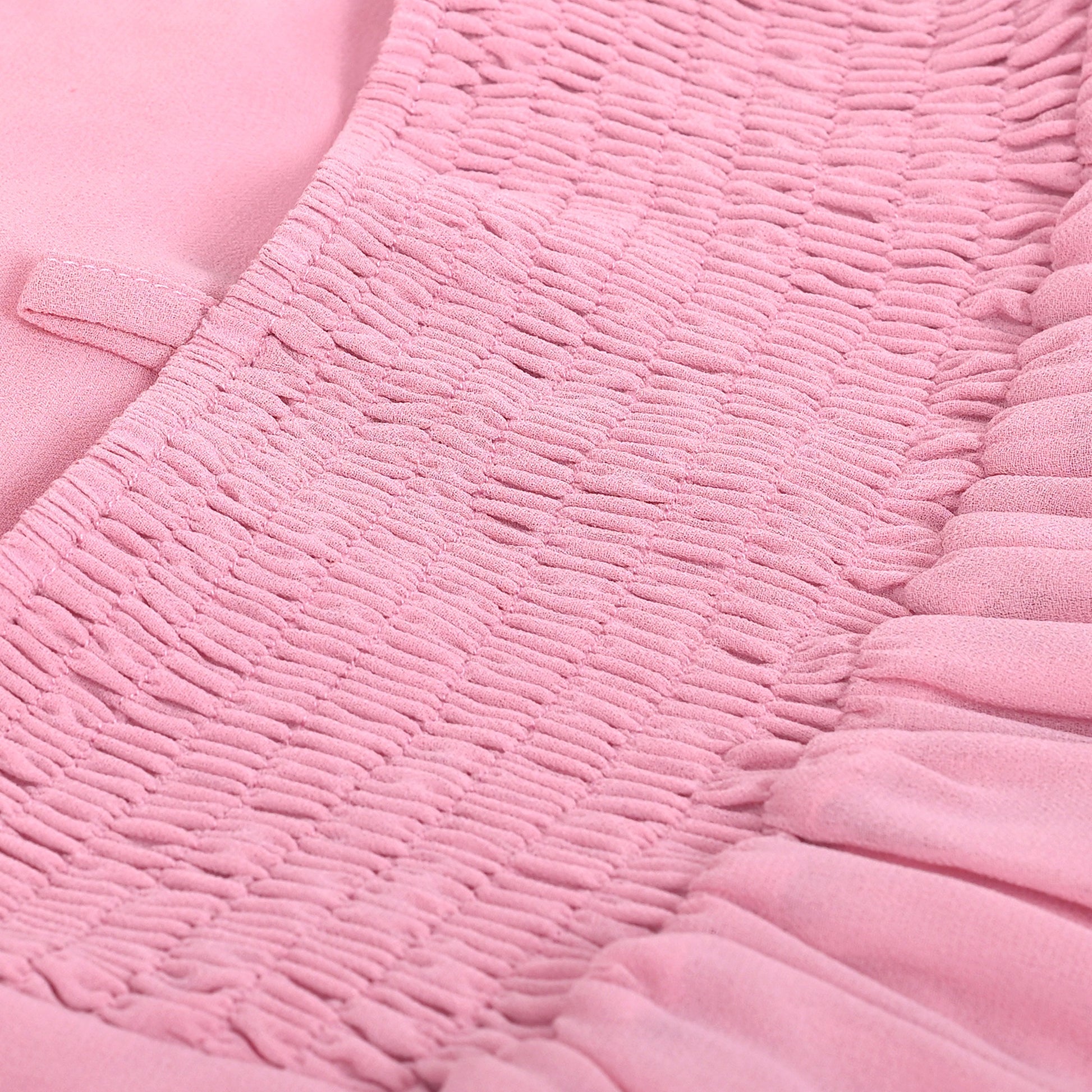 Girls Dress Rose Halter Button Smocked Tie Back Beach Party Chiffon Pink