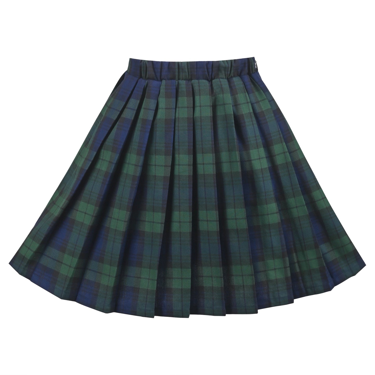 Girls Skirt Kids School Uniform Set Red Tartan Pleated Hem Skirt Green