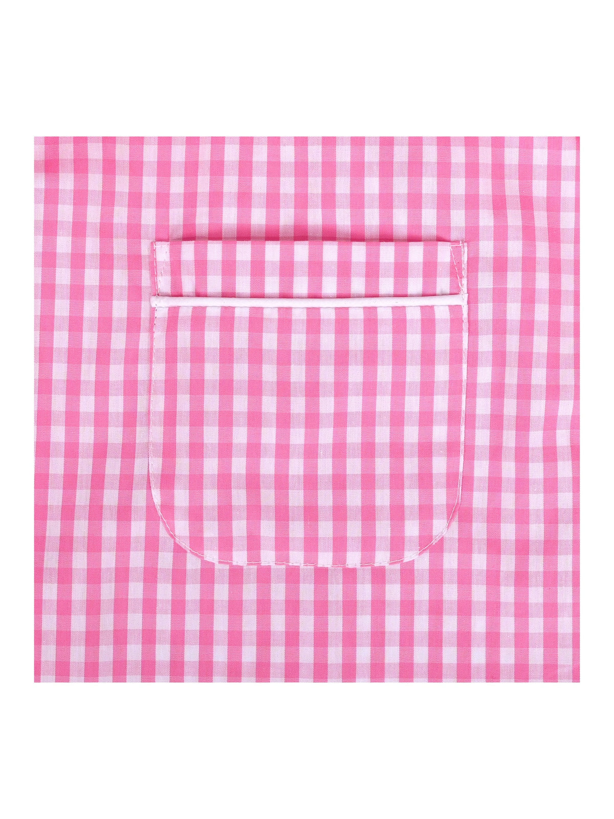 Girls Dress Black Bow Tie Belt School Uniform Front Button Short Sleeves - Pink White