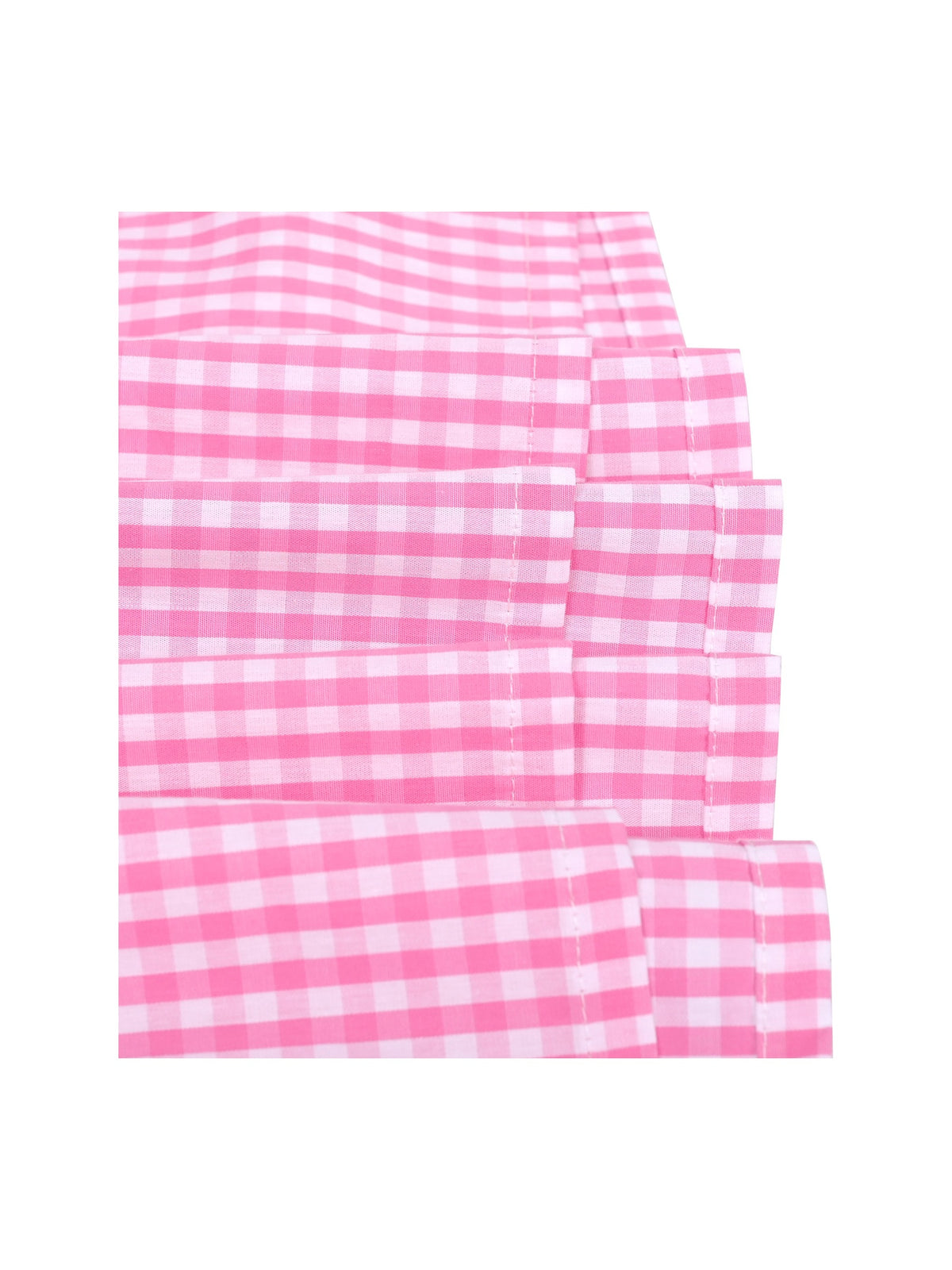 Girls Dress Black Bow Tie Belt School Uniform Front Button Short Sleeves - Pink White
