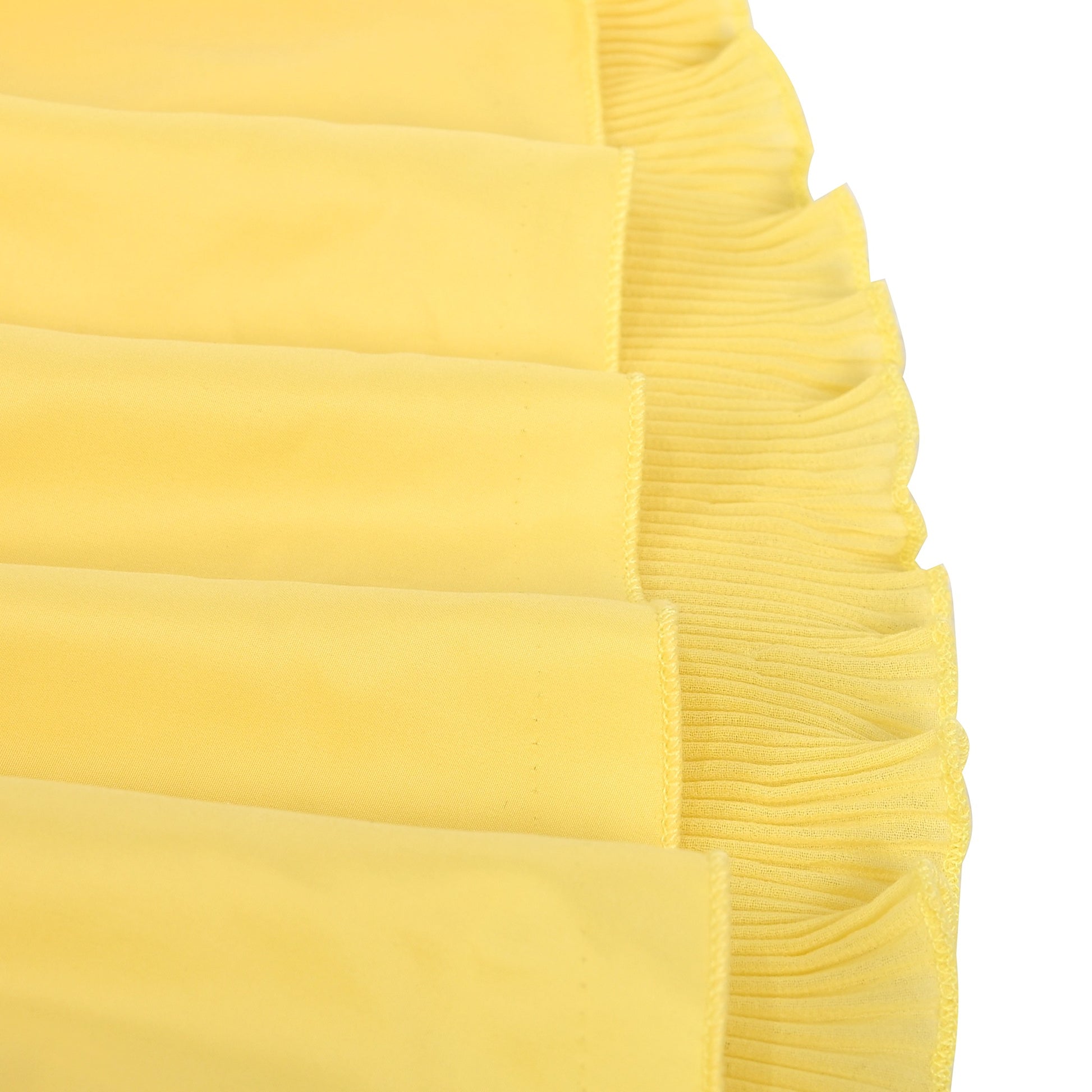 Girls Dress Coffee Ruffle Butterfly High Low Irregular Hem Sweet Birthday Party Yellow
