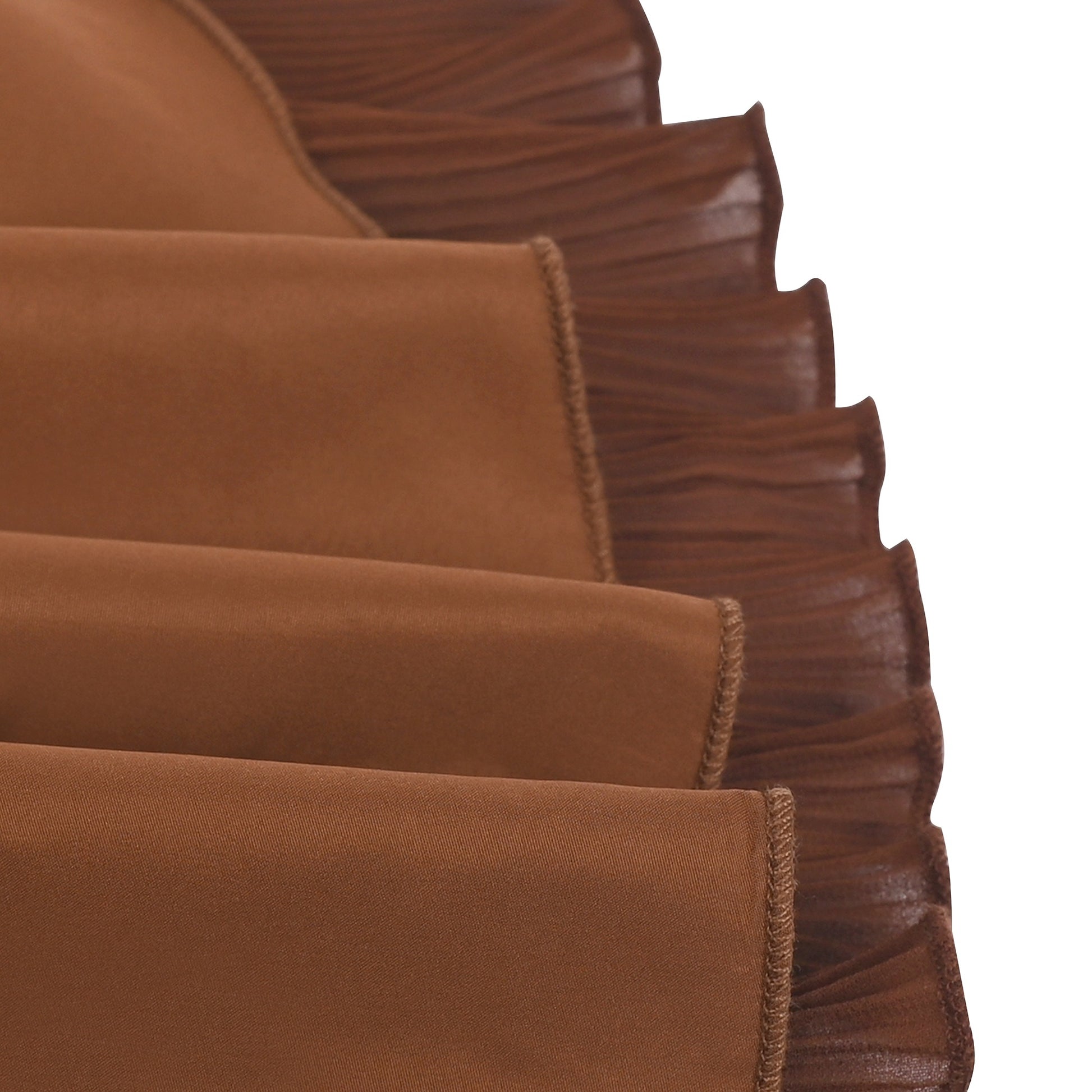 Girls Dress Coffee Ruffle Butterfly High Low Irregular Hem Sweet Birthday Party Brown