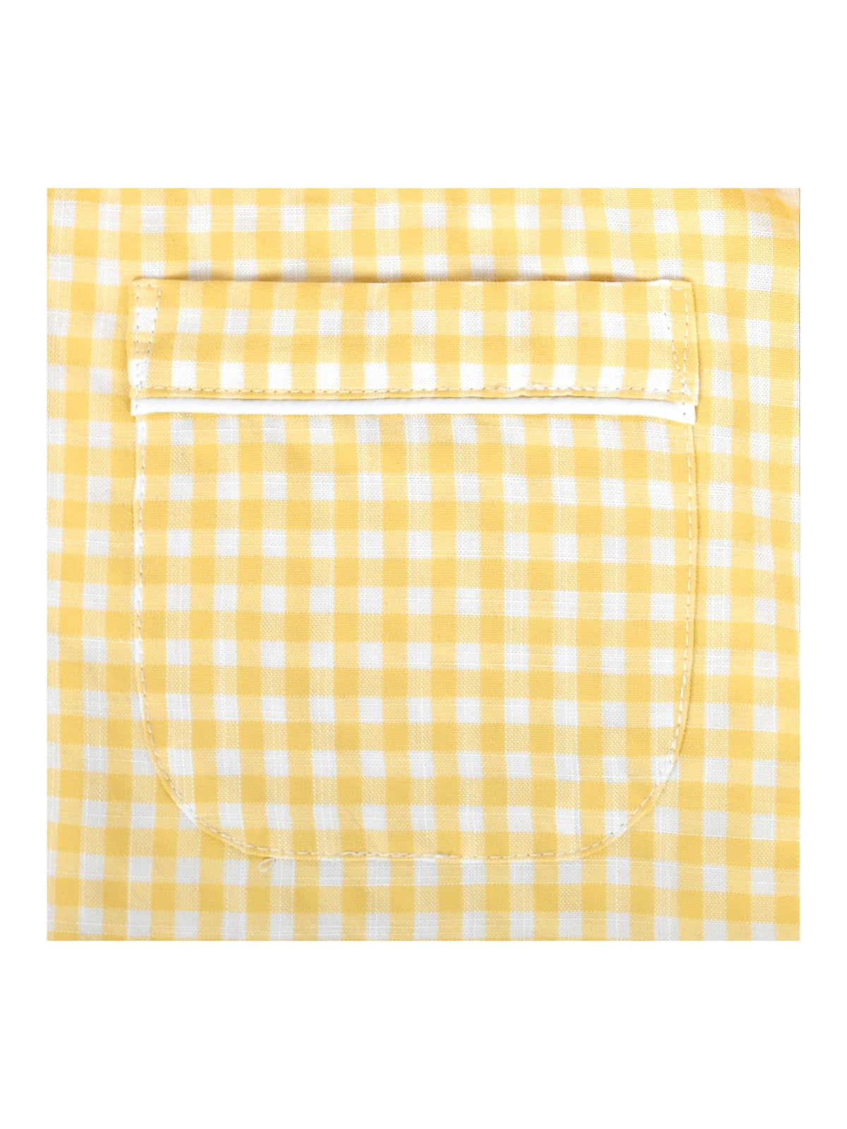 Girls Dress Black Bow Tie Belt School Uniform Front Button Short Sleeves - Yellow Gingham