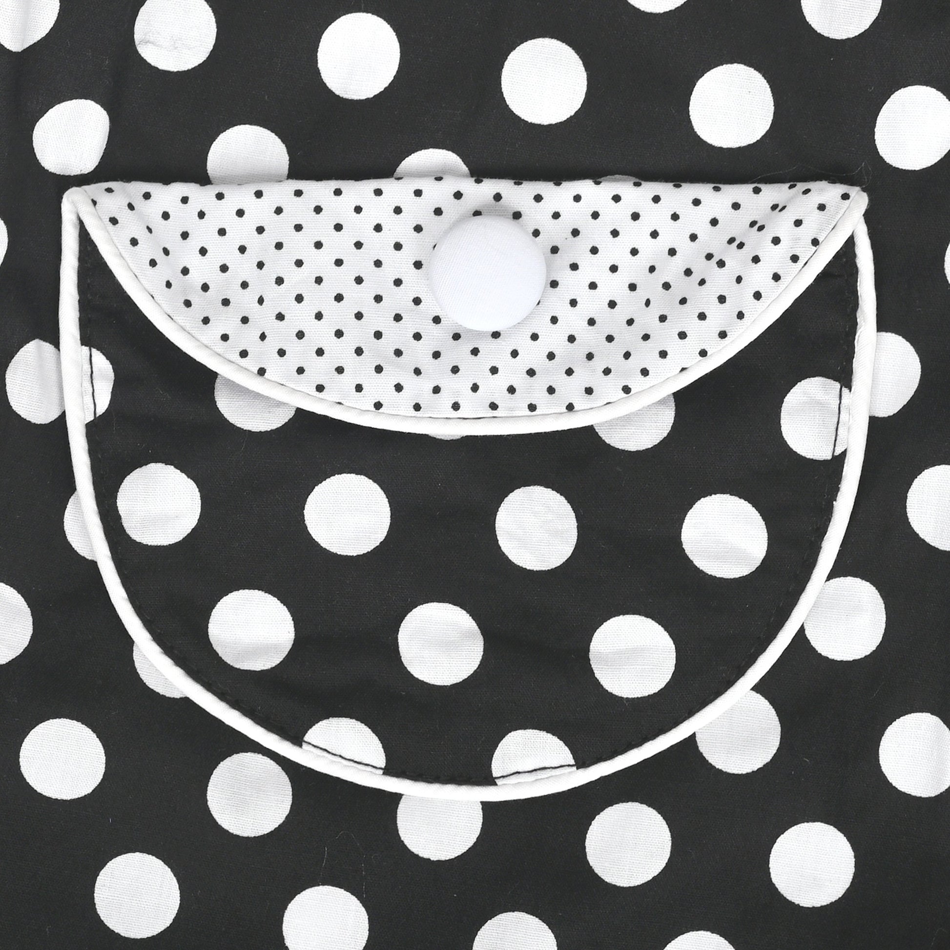 Girls Dress Pink Polka Dot Pocket Button School Summer Sleeveless Cotton Black