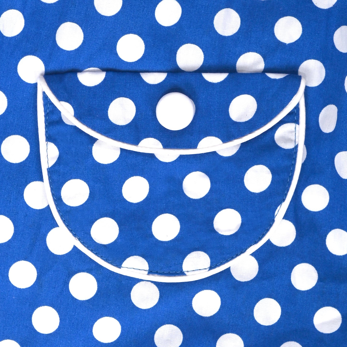 Girls Dress Pink Polka Dot Pocket Button School Summer Sleeveless Cotton Blue