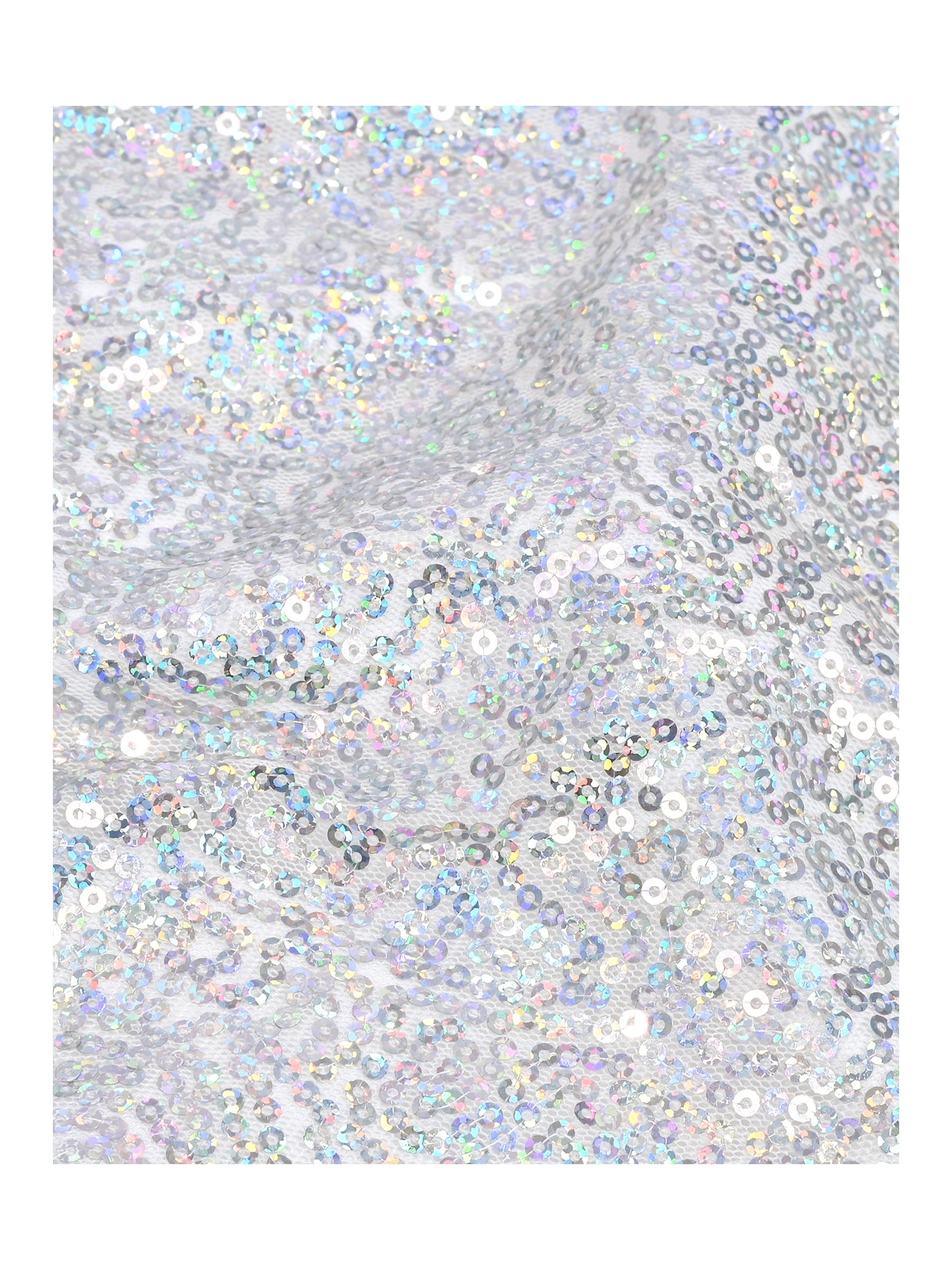 Girl Shorts Silver Sparkle Sequin Mid Waist Elastic Show Dance Party Silver