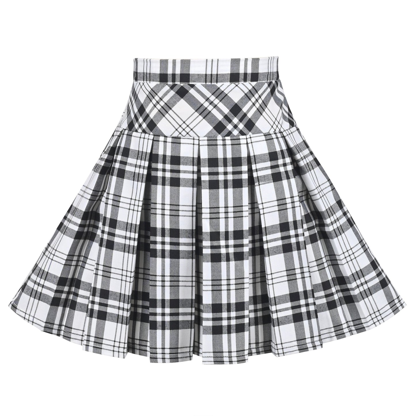 Girls Skirt Back School Uniform Red Tartan Skirt Black