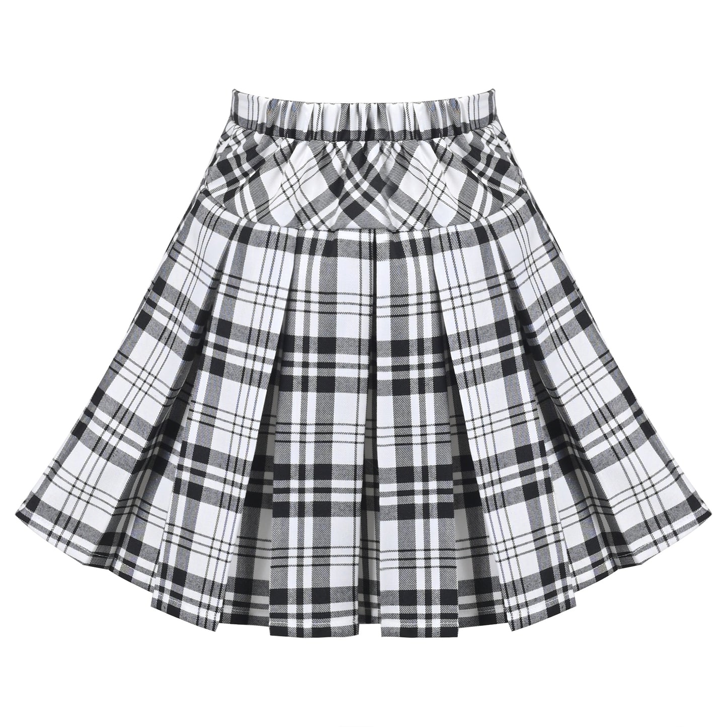 Girls Skirt Back School Uniform Red Tartan Skirt Black