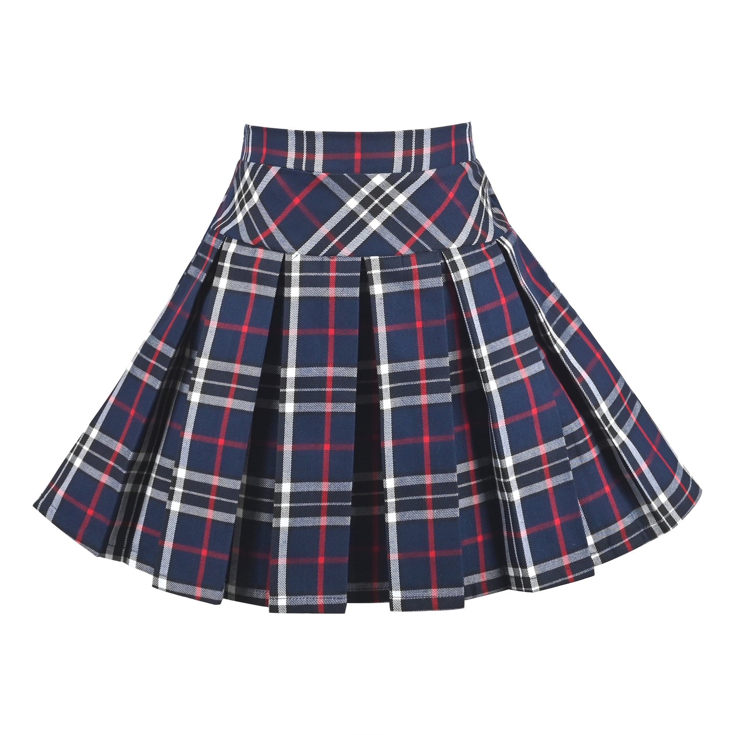 Girls Skirt Back School Uniform Red Tartan Skirt Purple