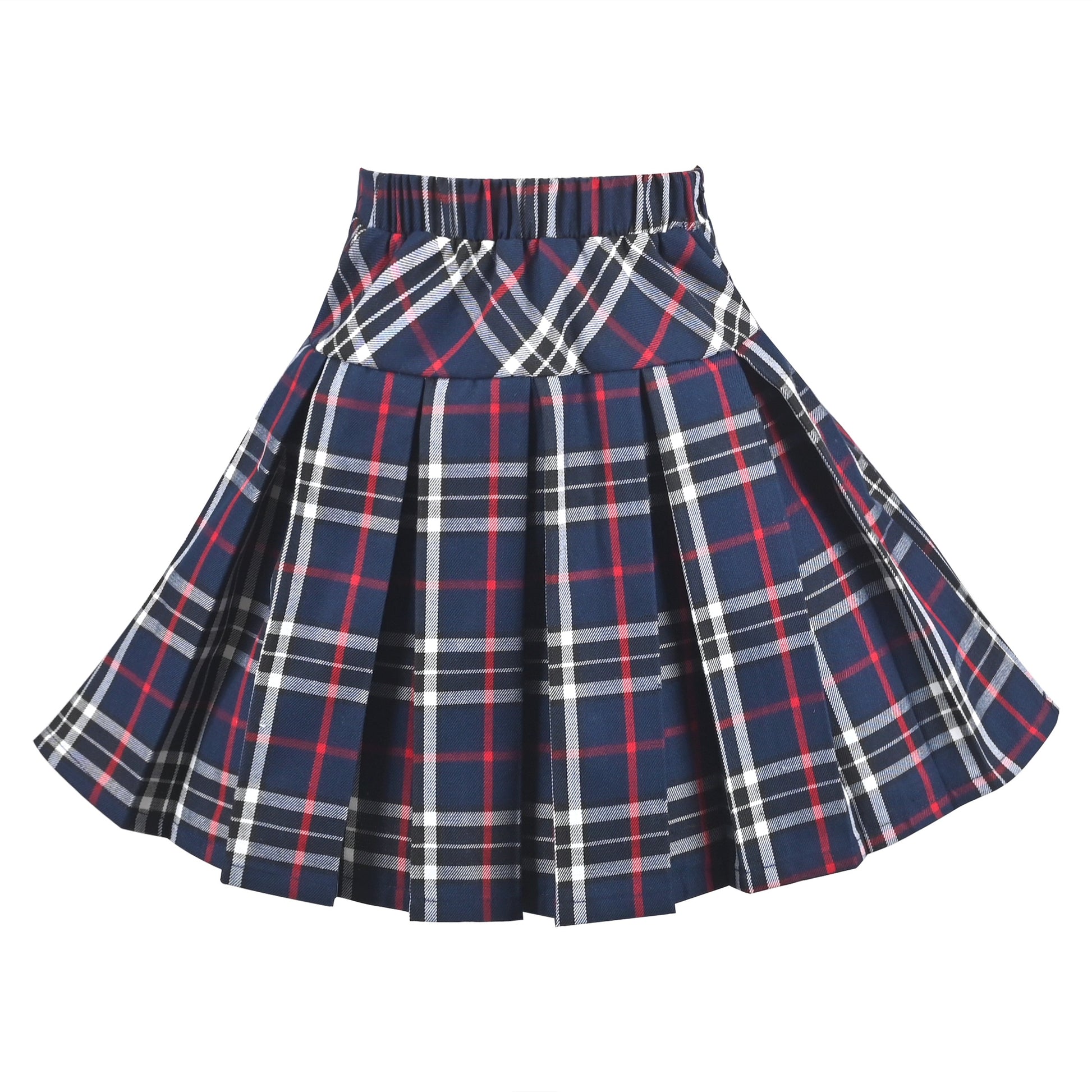 Girls Skirt Back School Uniform Red Tartan Skirt Purple