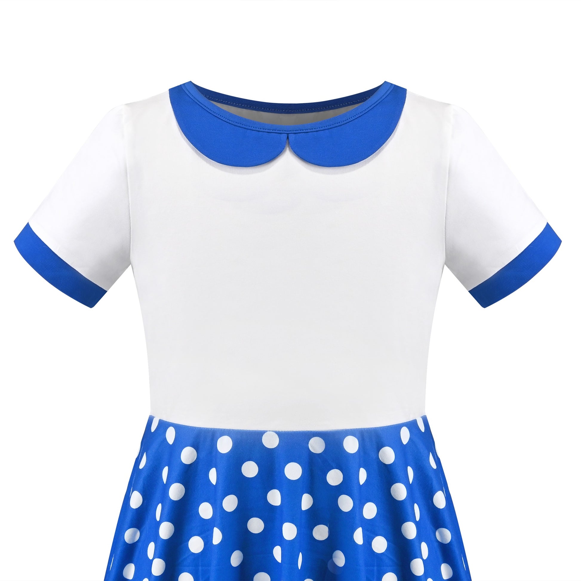 Girls Dress Tan Beige Asymmetric Collar Knit Preppy School Family Short Sleeve Blue
