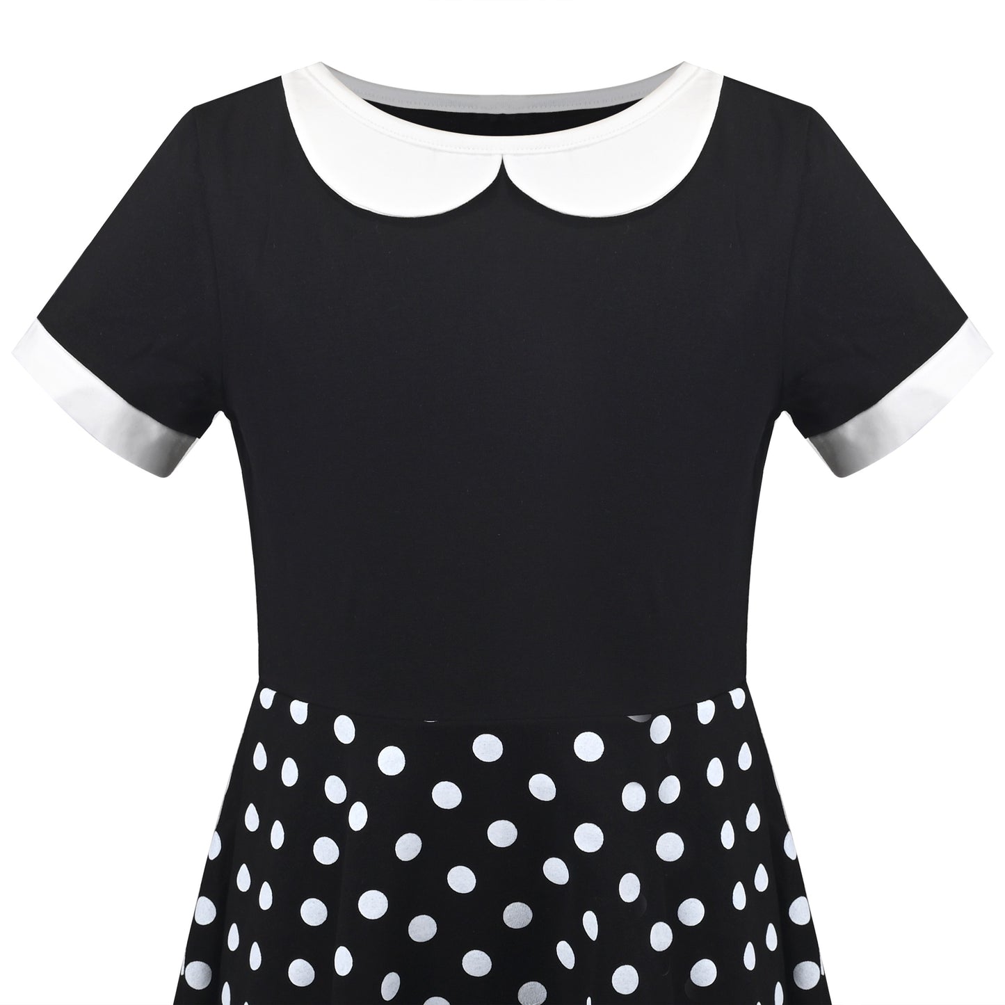 Girls Dress Tan Beige Asymmetric Collar Knit Preppy School Family Short Sleeve Black