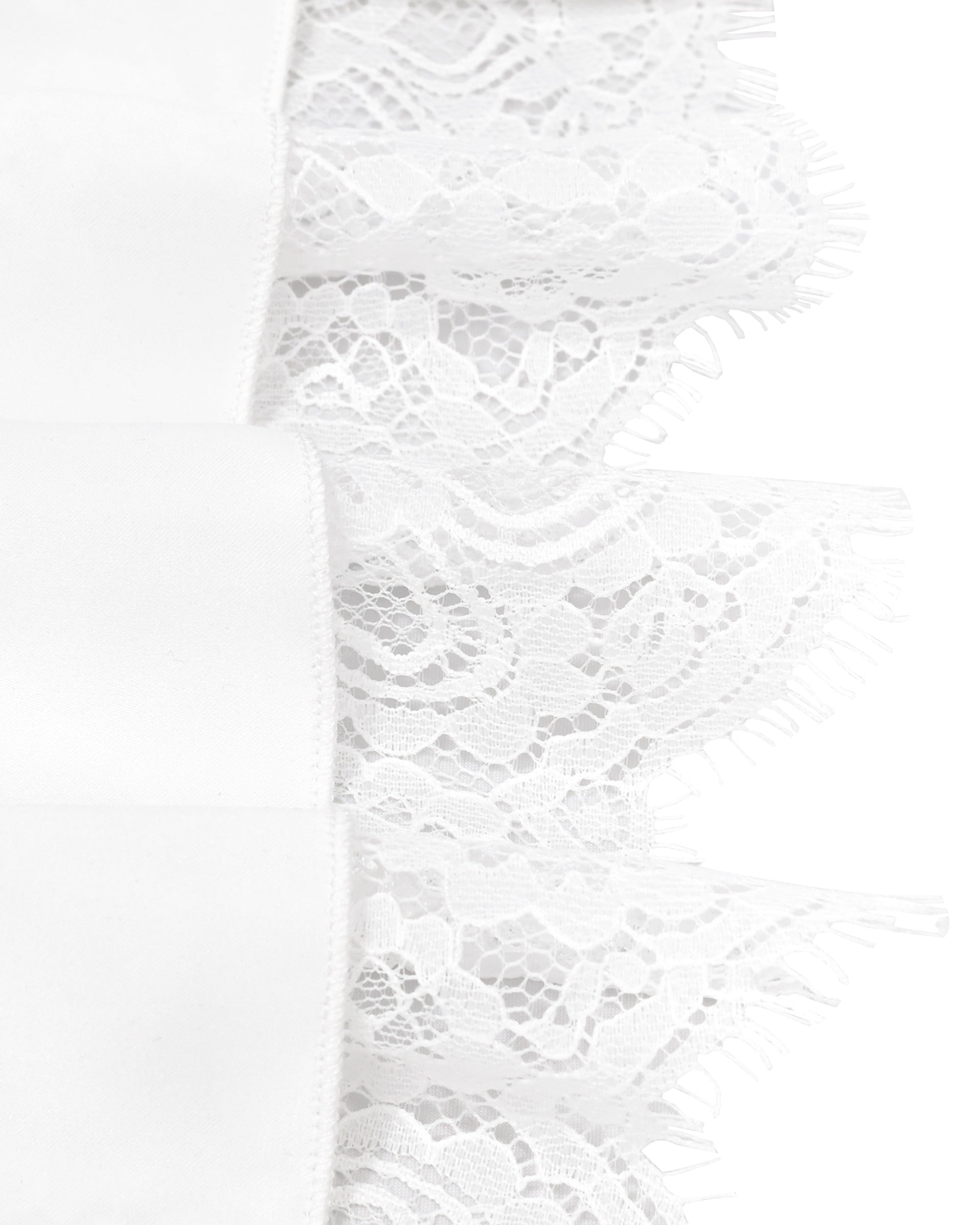 Girls Dress Beige Lace A-Line with Tiered Ruffle Hem Sleeveless Round Neck Party Wedding White