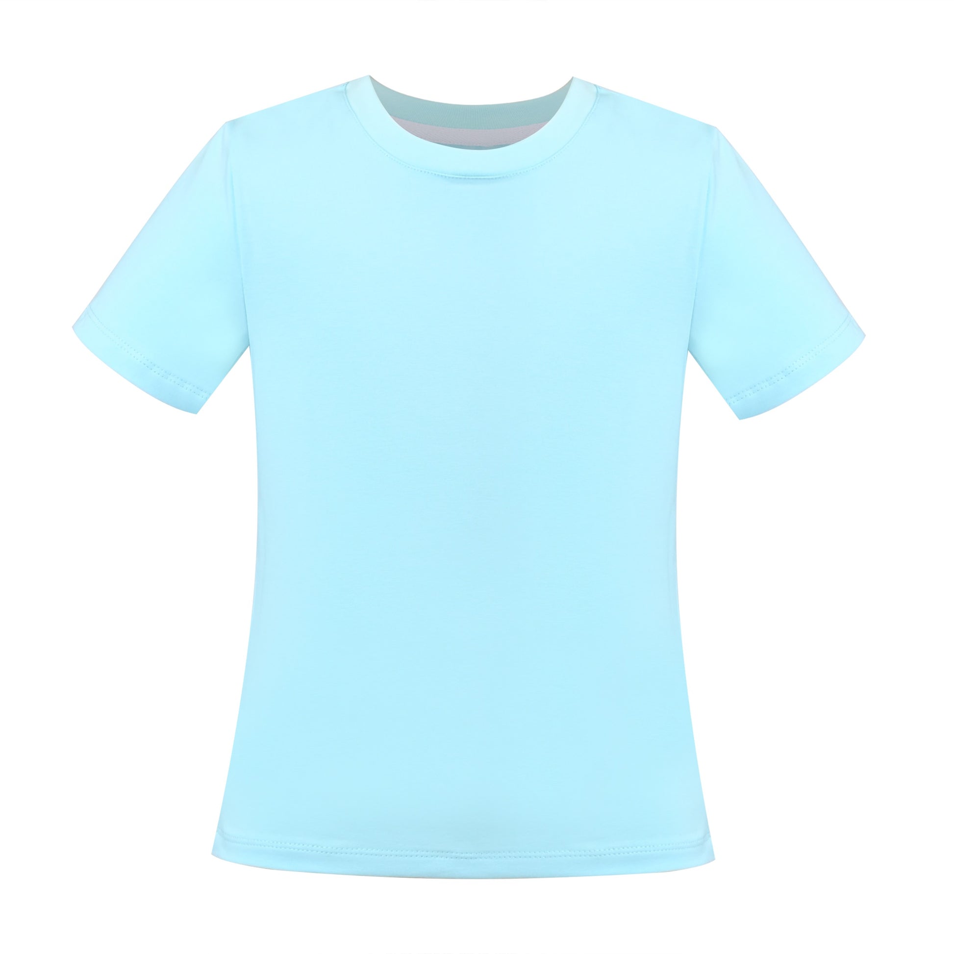 Girls T-shirt Crop Top Pink Lettuce Trim Ribbed Knit Crewneck Daily Blue