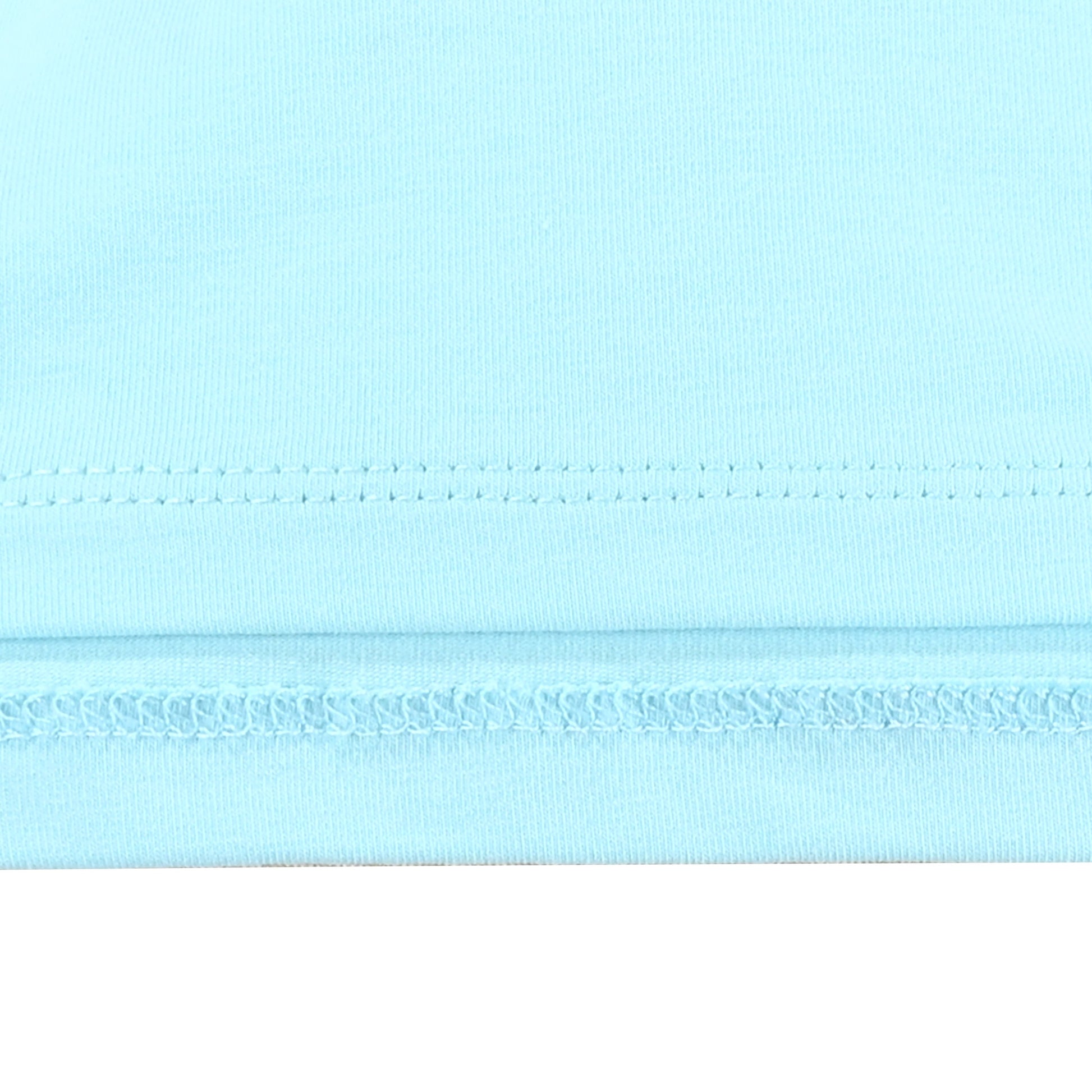 Girls T-shirt Crop Top Pink Lettuce Trim Ribbed Knit Crewneck Daily Blue