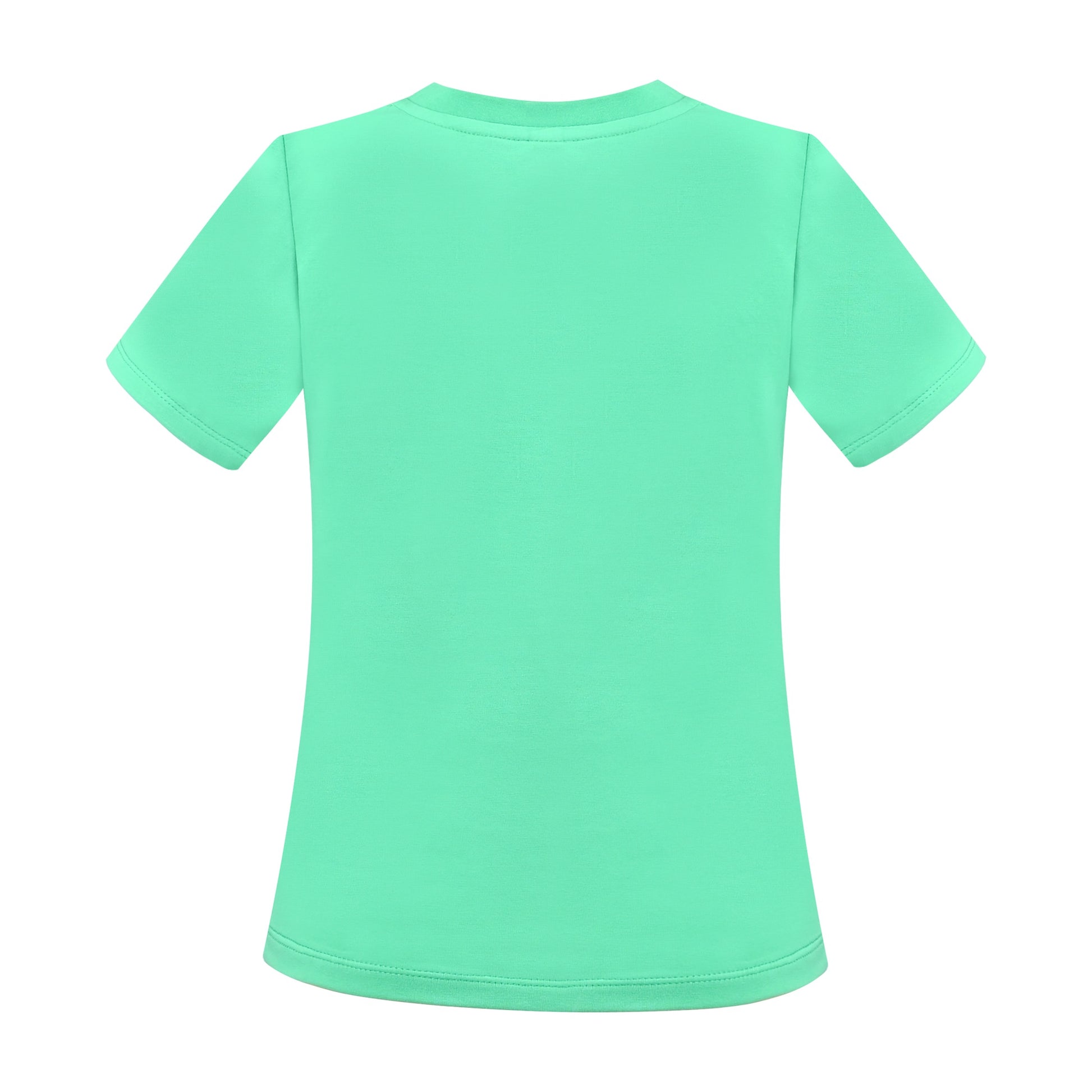 Girls T-shirt Crop Top Pink Lettuce Trim Ribbed Knit Crewneck Daily Green