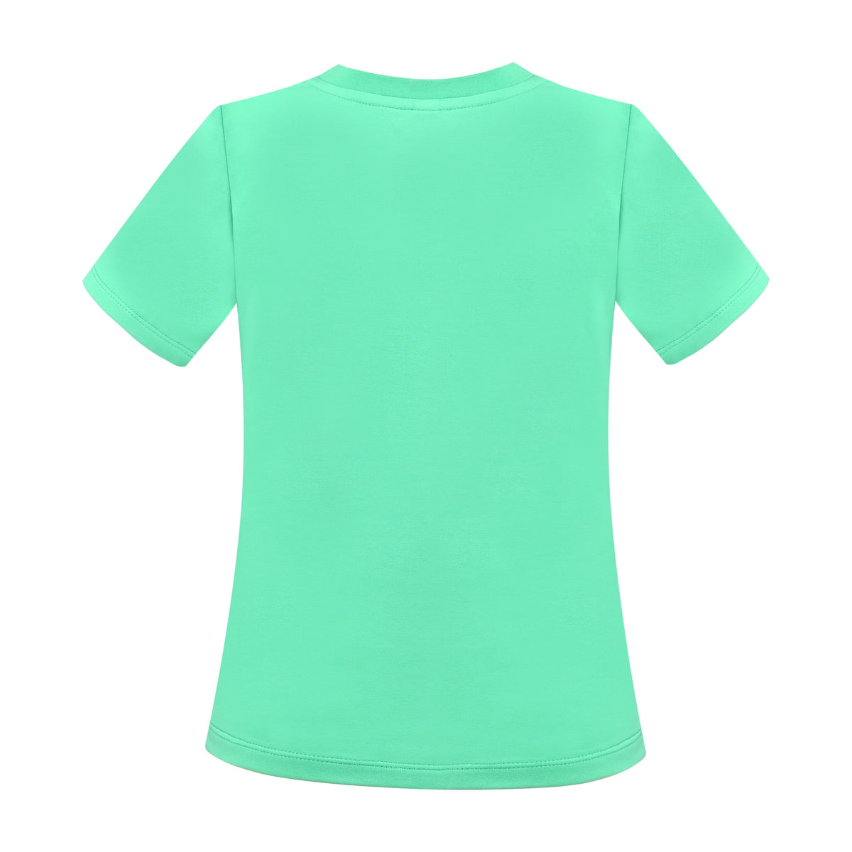 Girls T-shirt Crop Top Pink Lettuce Trim Ribbed Knit Crewneck Daily - Spring Green
