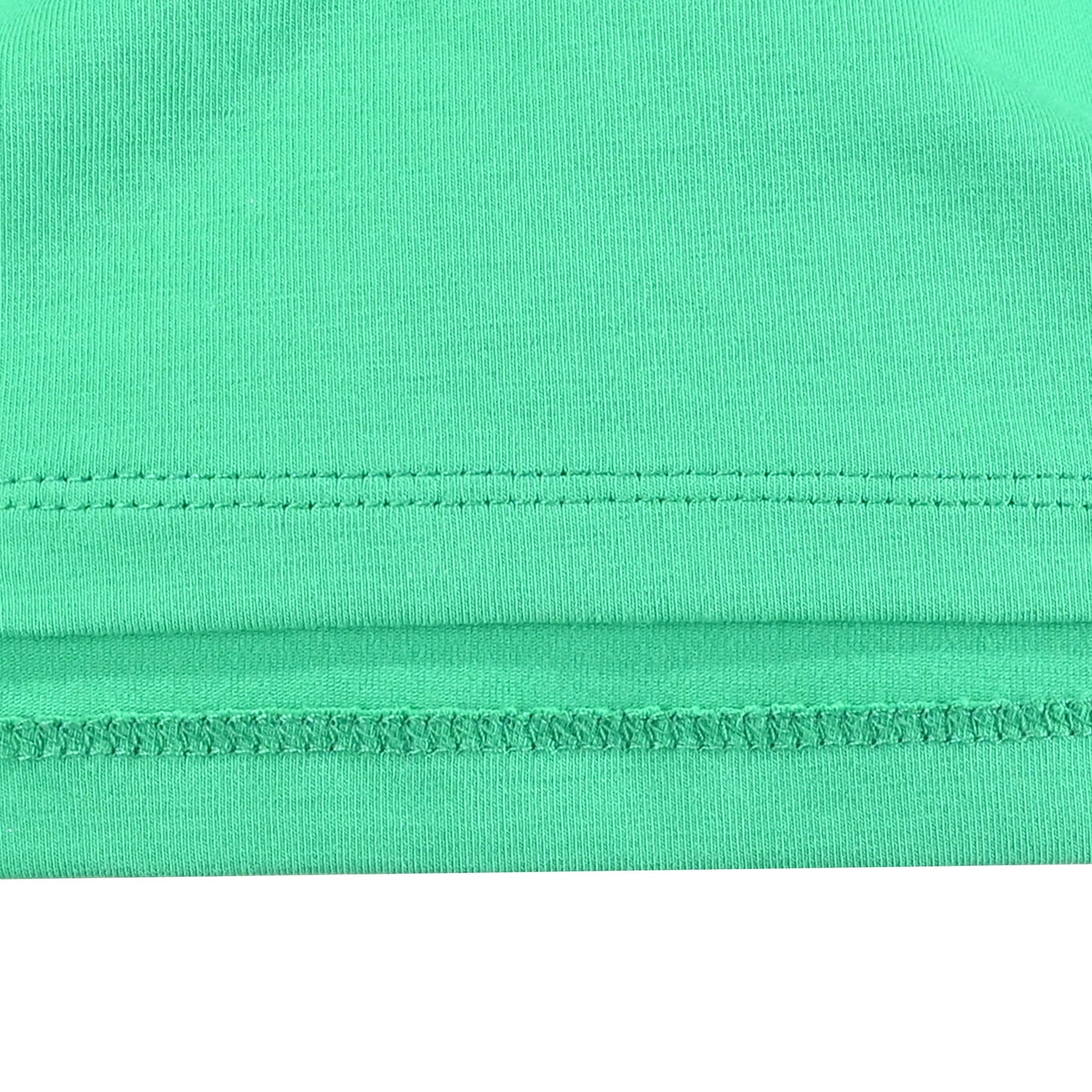 Girls T-shirt Crop Top Pink Lettuce Trim Ribbed Knit Crewneck Daily Green