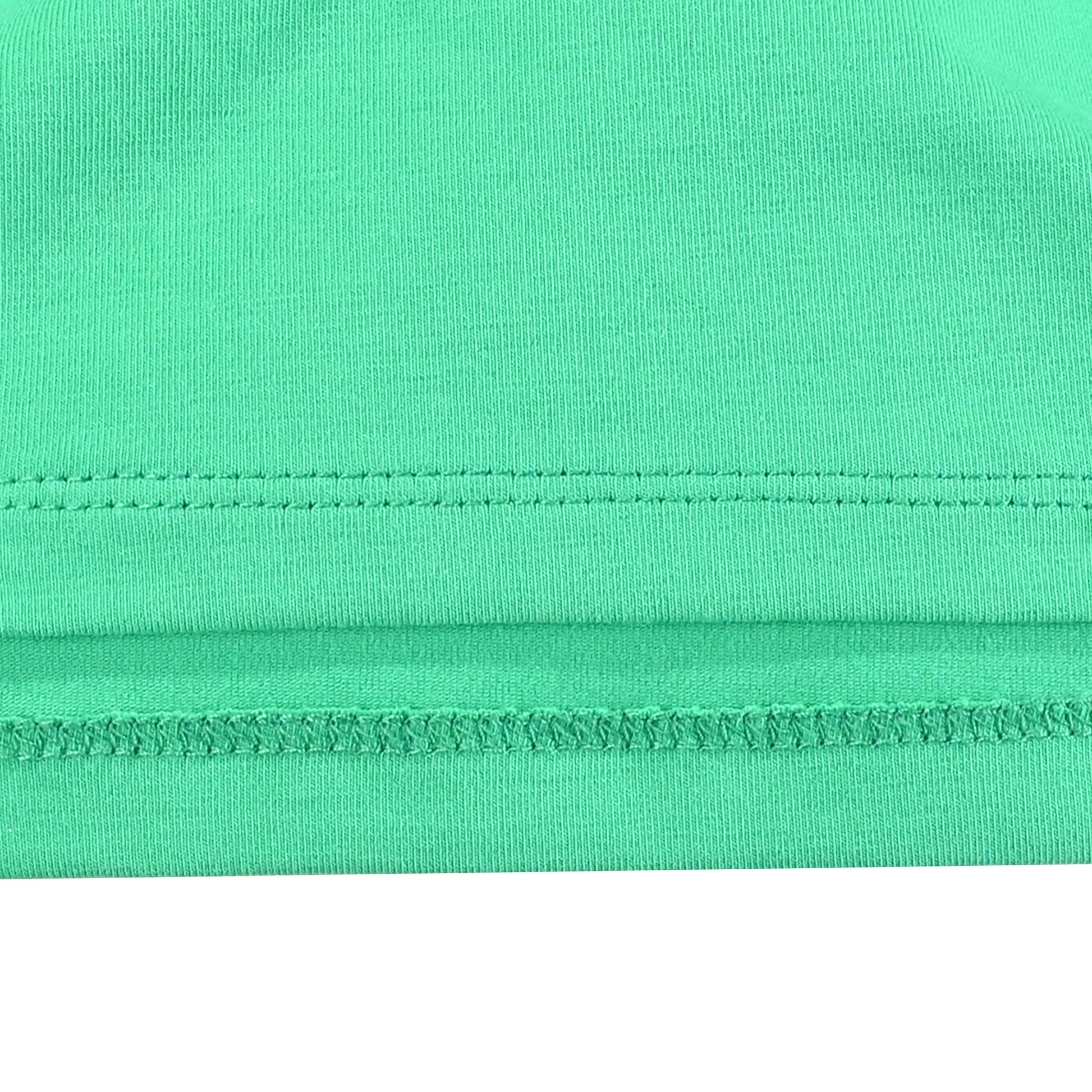 Girls T-shirt Crop Top Pink Lettuce Trim Ribbed Knit Crewneck Daily Green