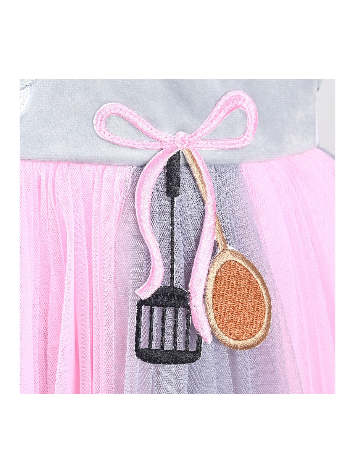 Girls Dress Sequin Mesh Party Wedding Princess Tulle - Pink Grey Mouse