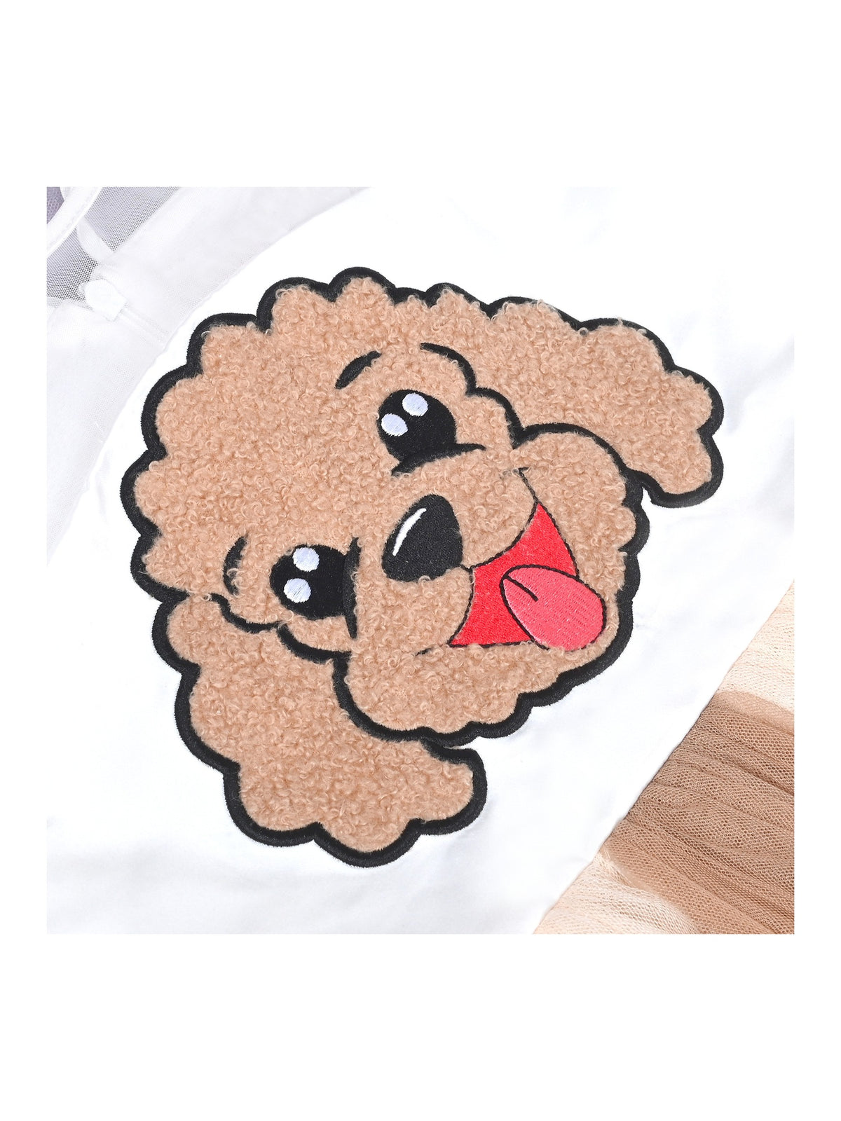 Girls Dress Sequin Mesh Party Wedding Princess Tulle - Beige Puppy