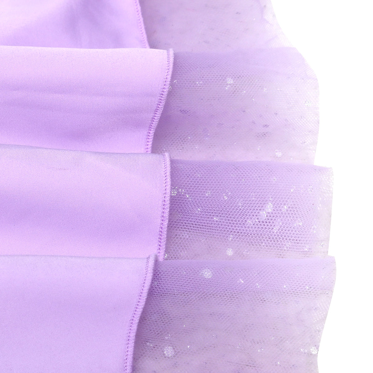 Girls Dress Green Lace Tulle Gradient Skirt Shiny Star Sleeveless - Light Purple