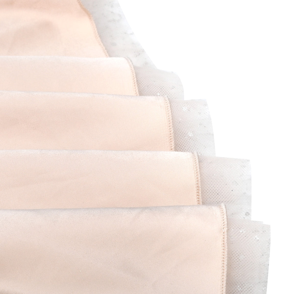 Girls Dress Green Lace Tulle Gradient Skirt Shiny Star Sleeveless - Light Pink