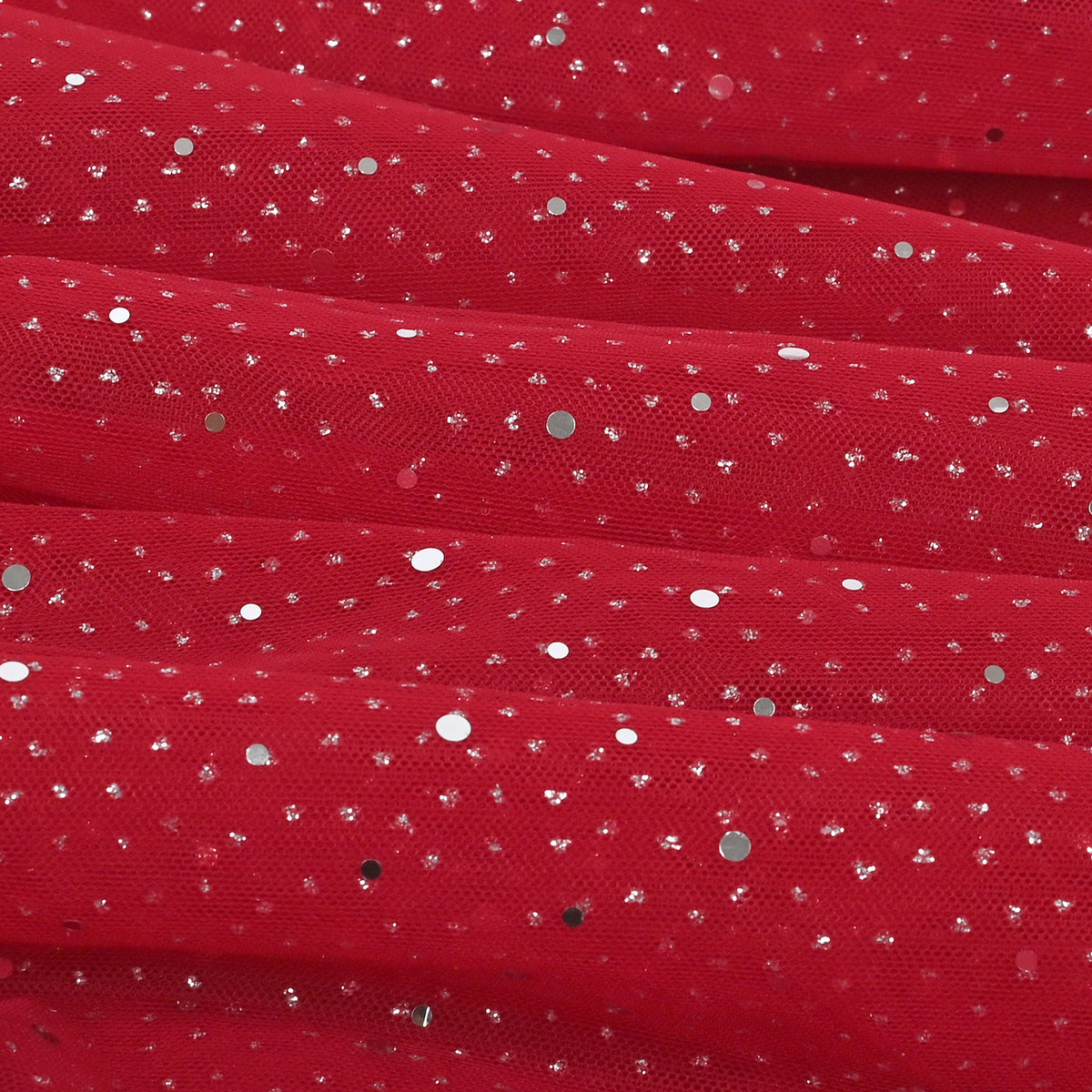 Girls Dress Green Lace Tulle Gradient Skirt Shiny Star Sleeveless - Red Glitter