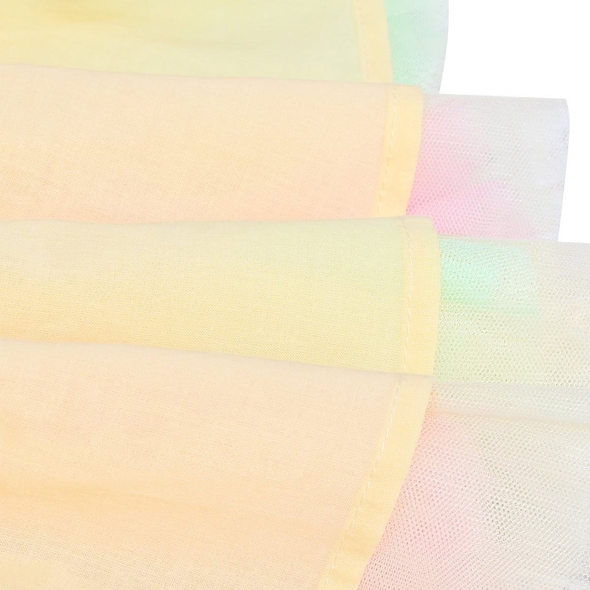 Girls Skirt Rainbow Layered Ruffle Fluffy Tutu Princess Party Birthday - Pink Yellow