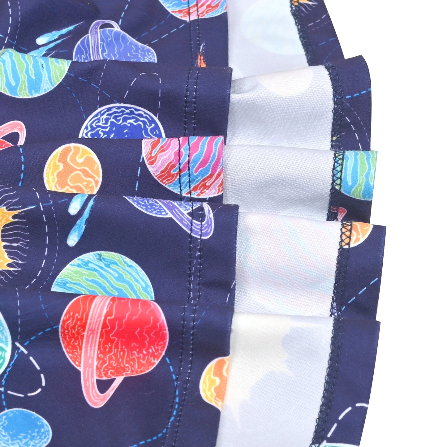 Girls Dress Blue Unicorn Short Sleeve Casual Dress Blue