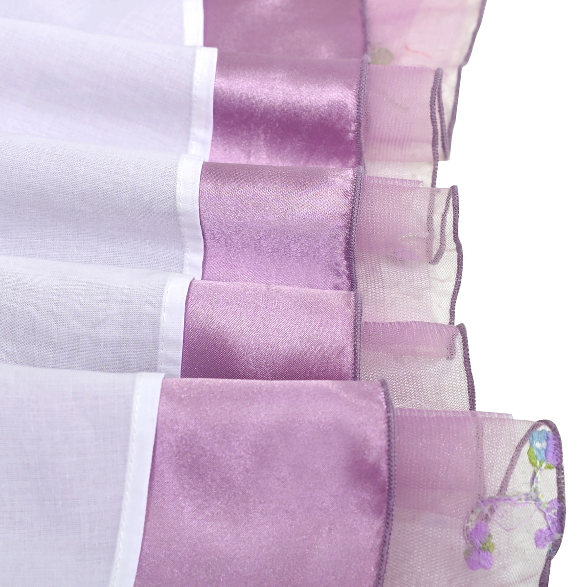 Girls Dress Blue Sequin Ruffle Collar Maxi Bow Tie Flare Short Sleeve - Purple Flower