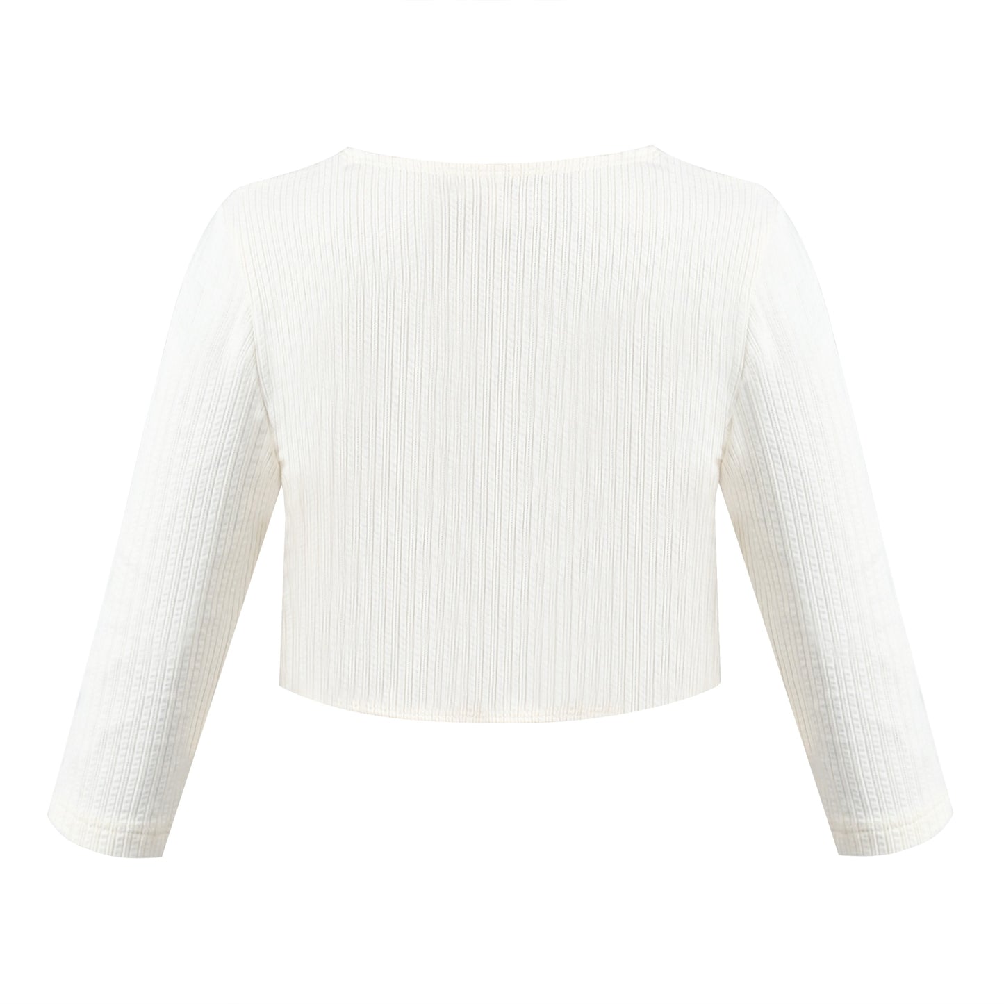 Girls Bolero Shrug Cropped Cardigan Long Sleeve Button Knit Sweater Black White