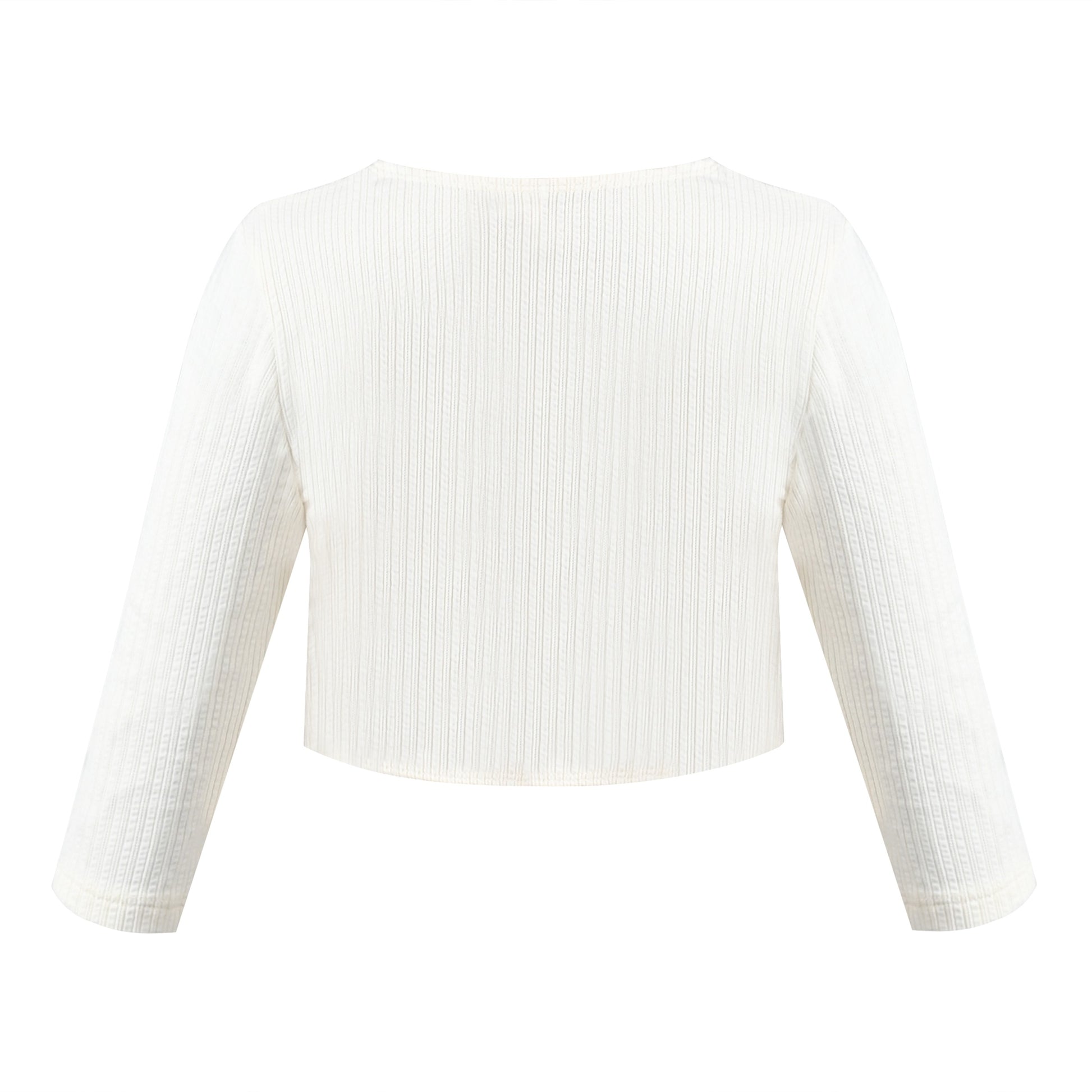 Girls Bolero Shrug Cropped Cardigan Long Sleeve Button Knit Sweater Black White