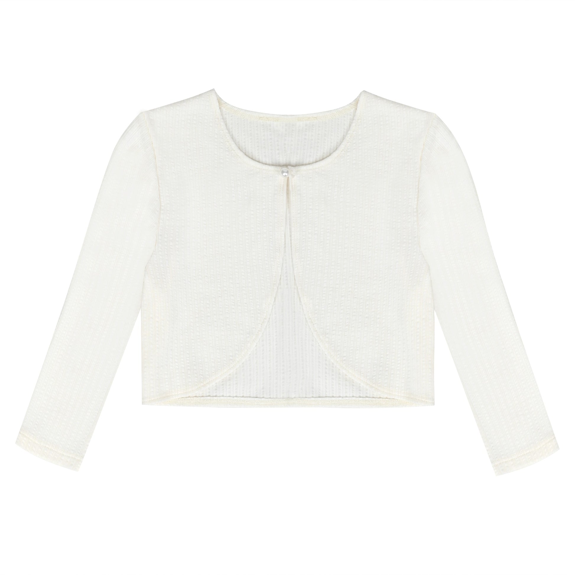 Girls Bolero Shrug Cropped Cardigan Long Sleeve Button Knit Sweater Black White