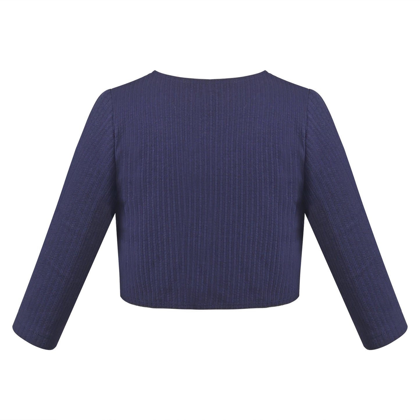 Girls Bolero Shrug Cropped Cardigan Long Sleeve Button Knit Sweater Black Blue