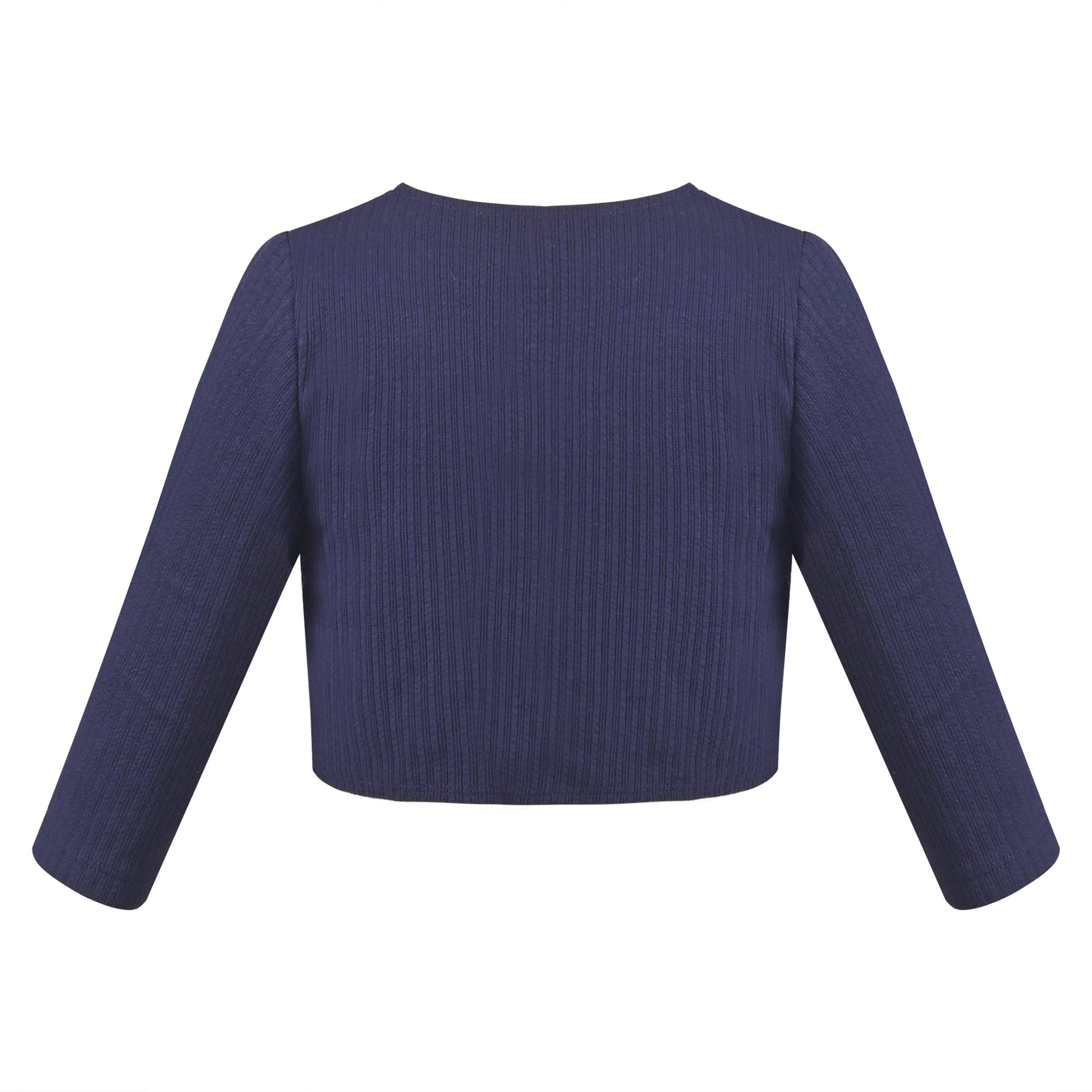 Girls Bolero Shrug Cropped Cardigan Long Sleeve Button Knit Sweater Black Blue