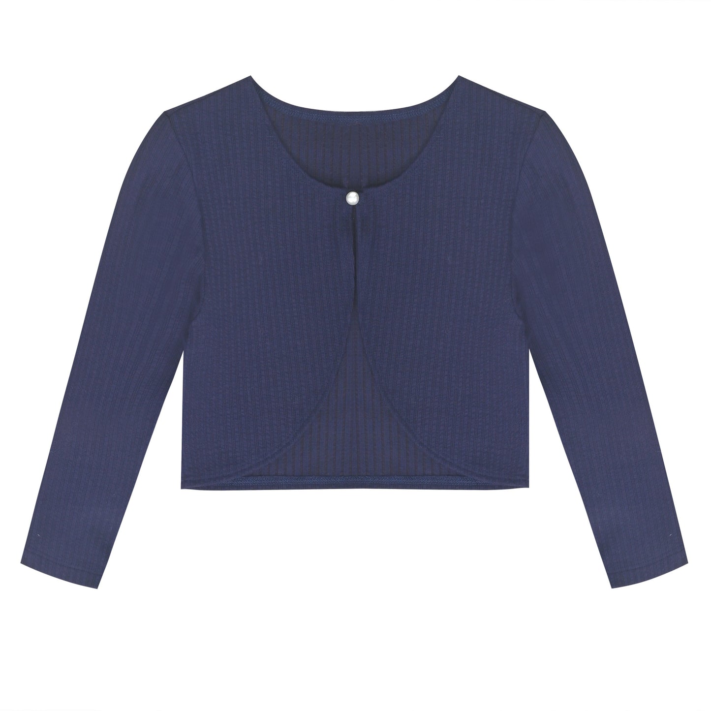 Girls Bolero Shrug Cropped Cardigan Long Sleeve Button Knit Sweater Black Blue
