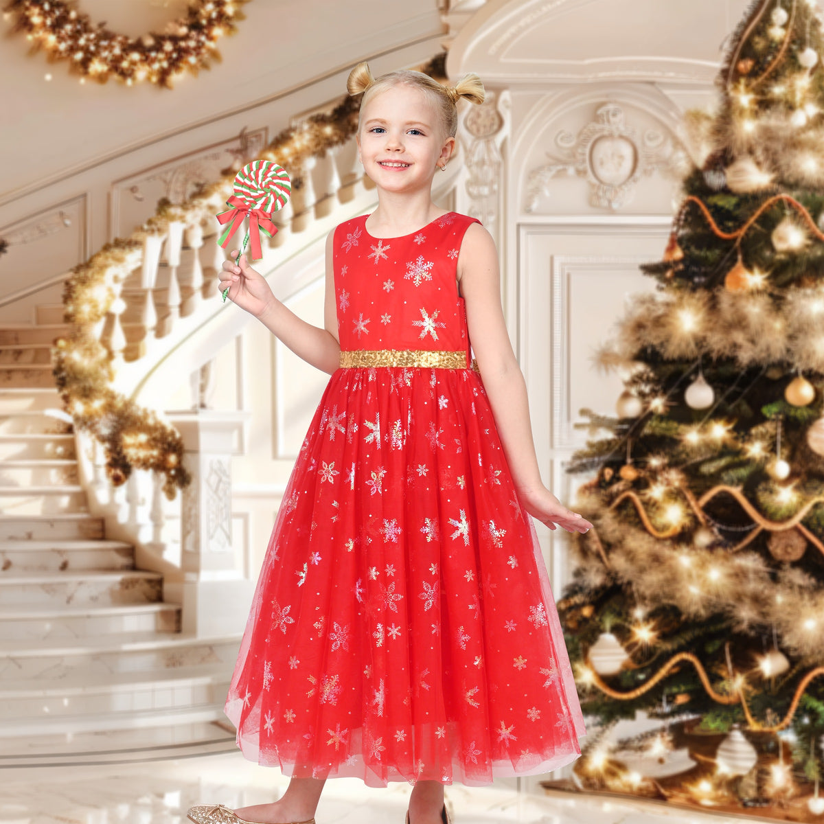 Girls Dress Sleeveless Burgundy Ball Gown Wedding Party Pageant - Red Star
