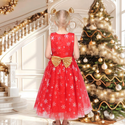 Girls Dress Sleeveless Burgundy Ball Gown Wedding Party Pageant - Red Star