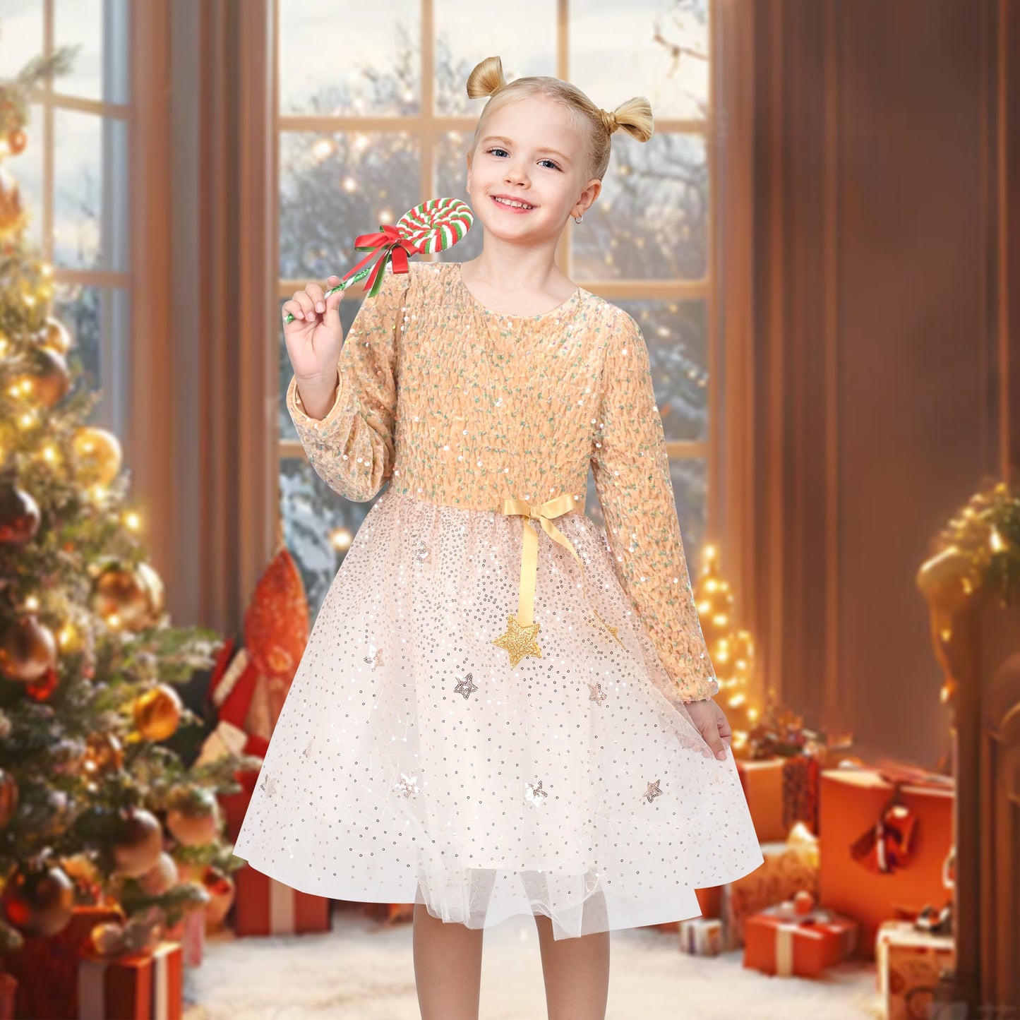 Girls Dress Black Heart Tulle Party Velvet Valentine's Day Party Gold