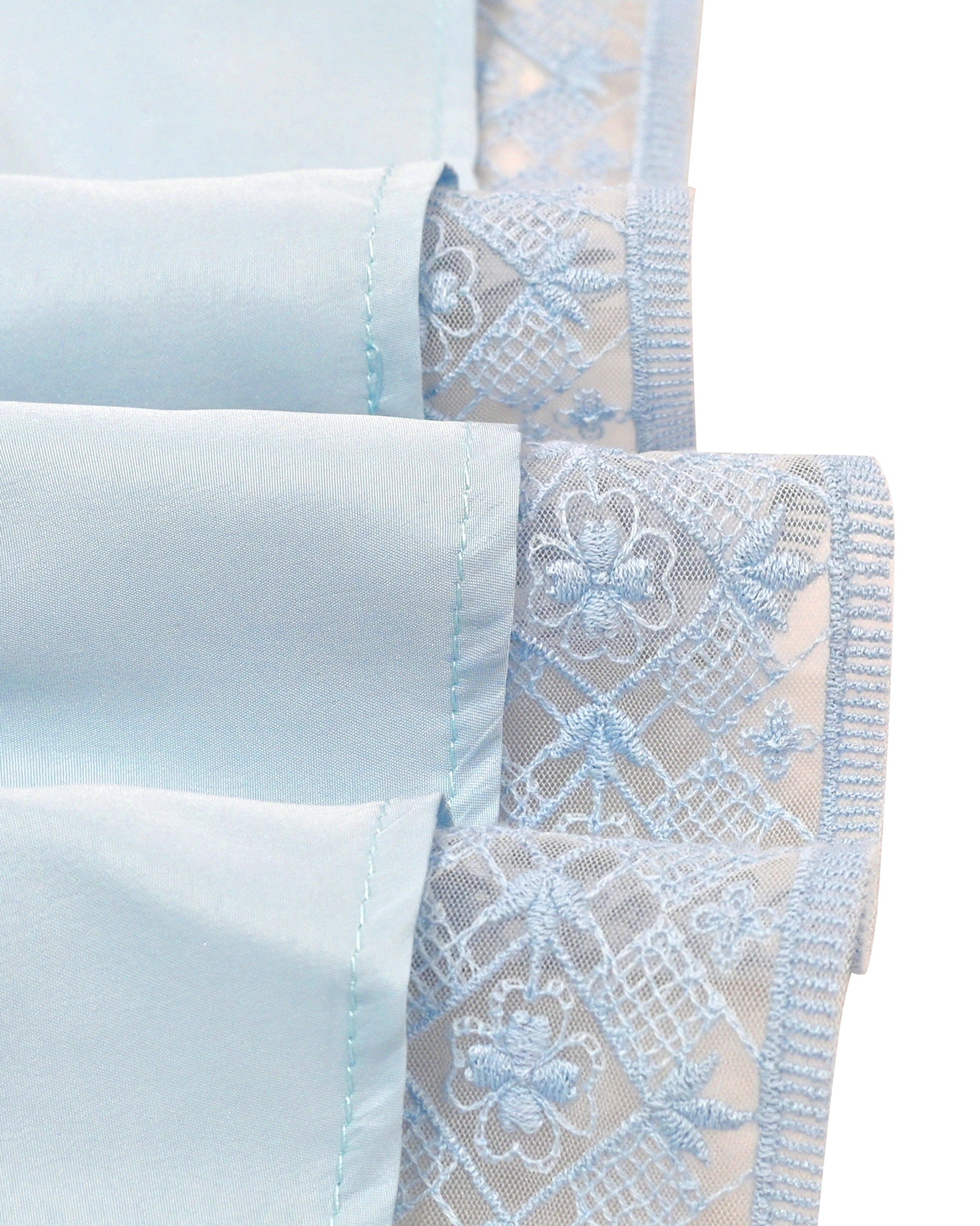 Flower Girls Dress Lace Trim Bow Communion Wedding Baptism Ceremony Birthday Formal Blue